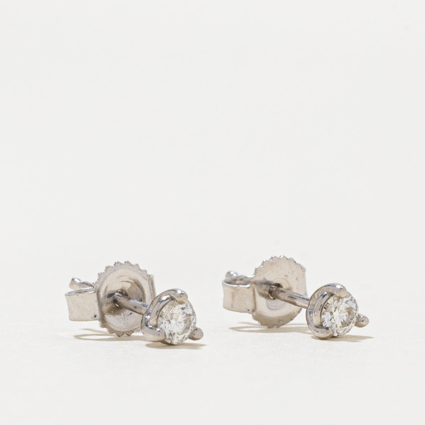 14k Round Brilliant Diamond Stud Earrings | 0.12ctw