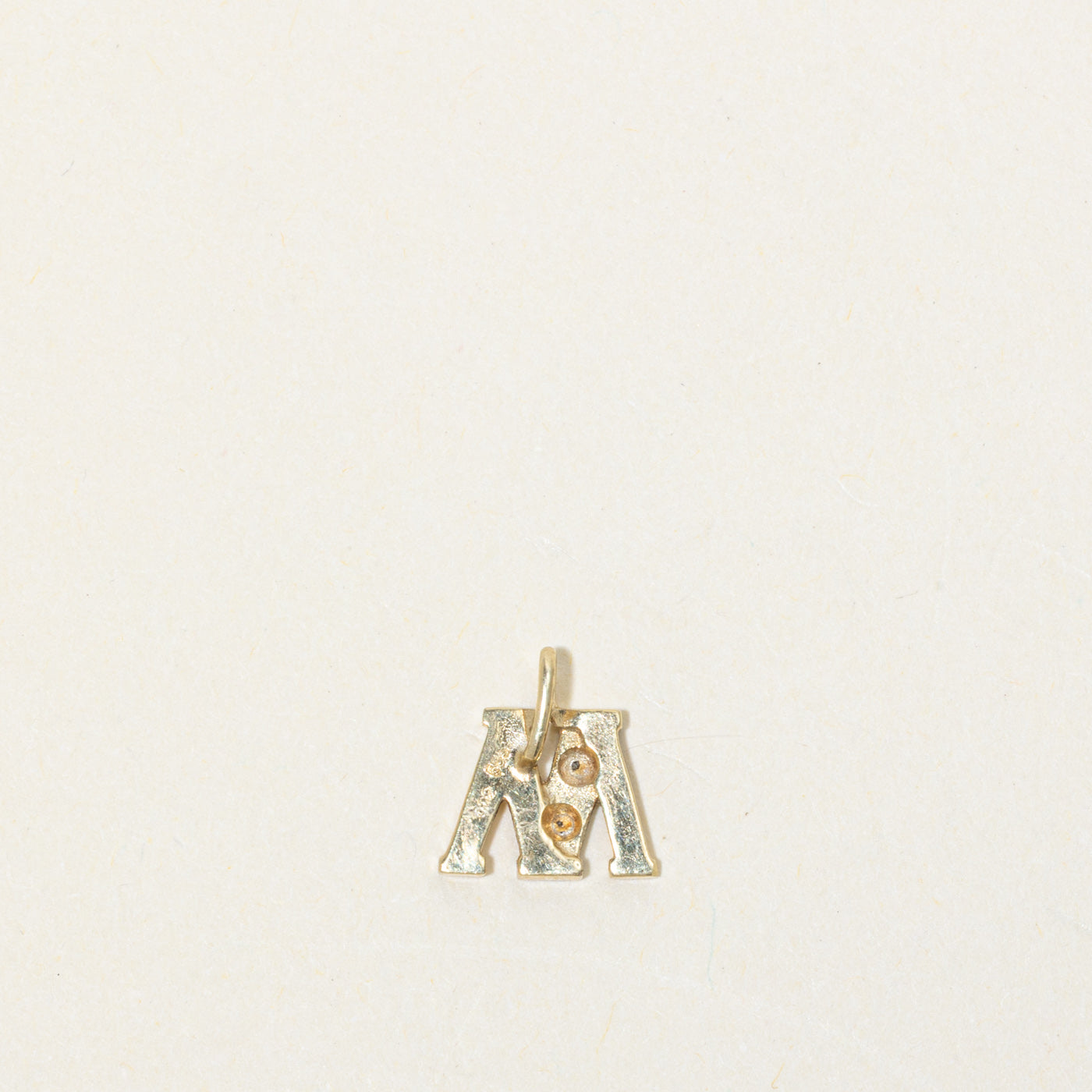 14k Diamond "M" Initial Pendant