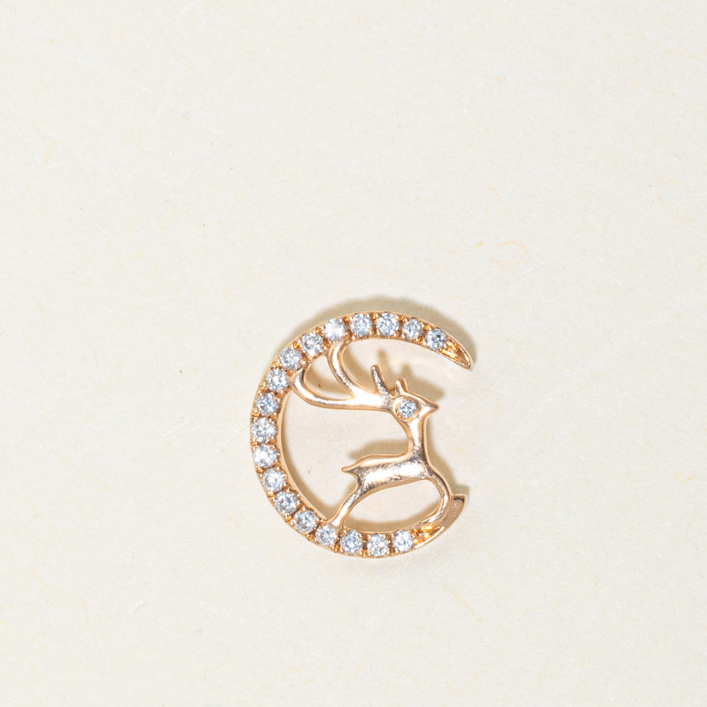 18k Diamond Deer Pendant