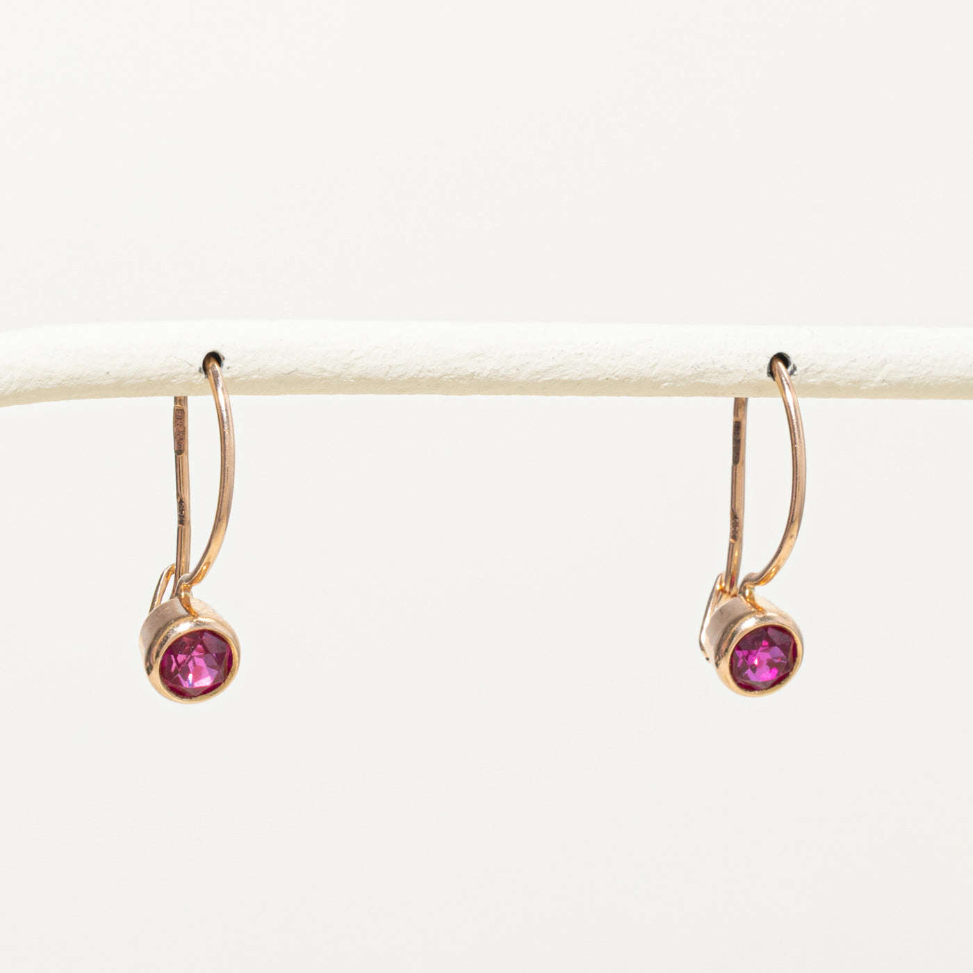 1977 Odesa Synthetic Ruby Drop Earrings | 0.70ctw