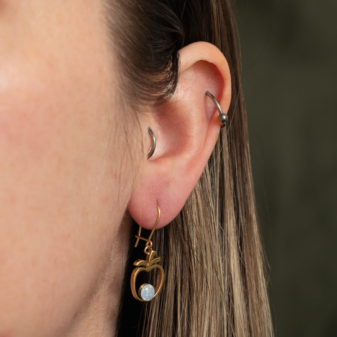 18k Opal Apple Drop Earrings | 1.00ctw