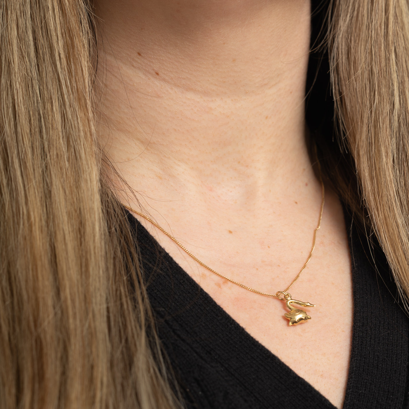 14k Swan Charm