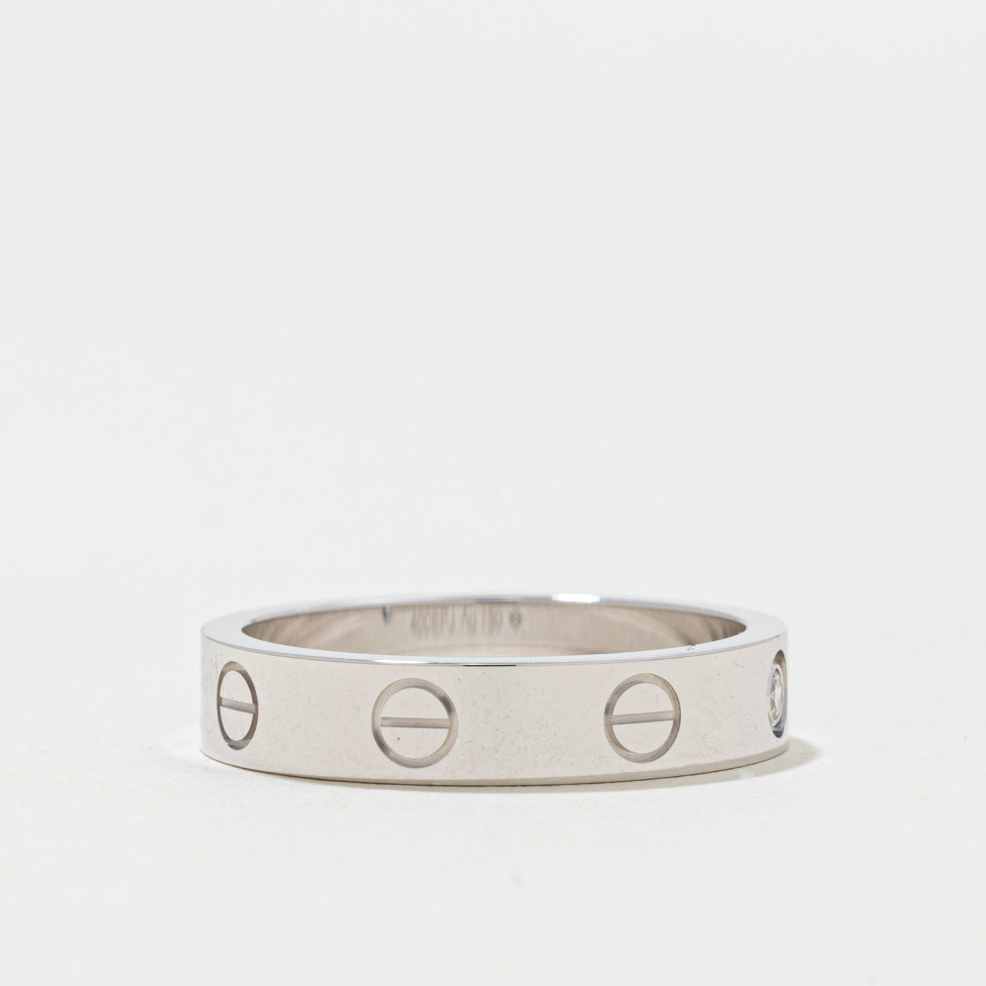 'Cartier' Love Ring, Small Model, 1 Diamond | 4mm | 0.02ct | SZ 6.25