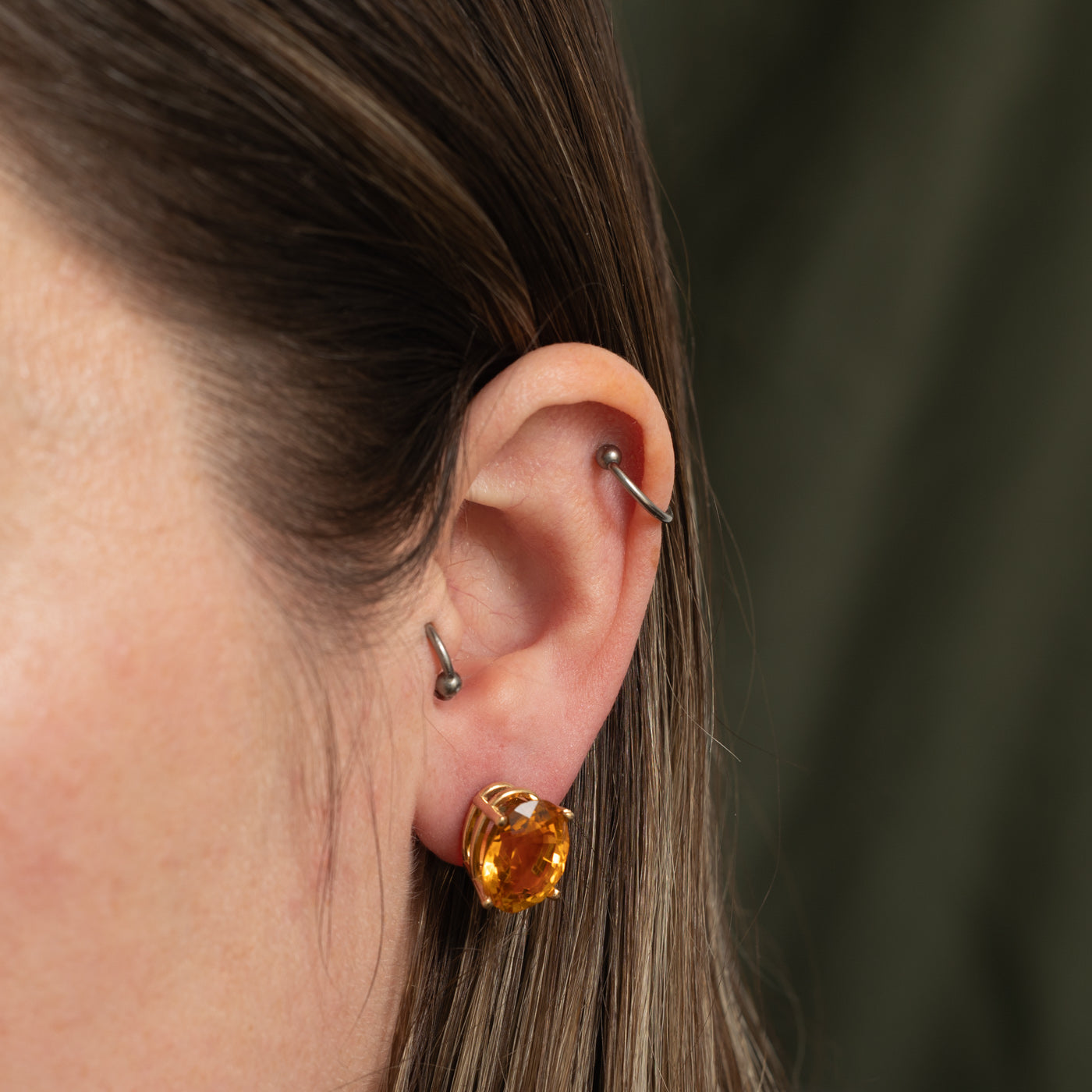 Italian 14k Citrine Stud Earrings | 12.00ctw