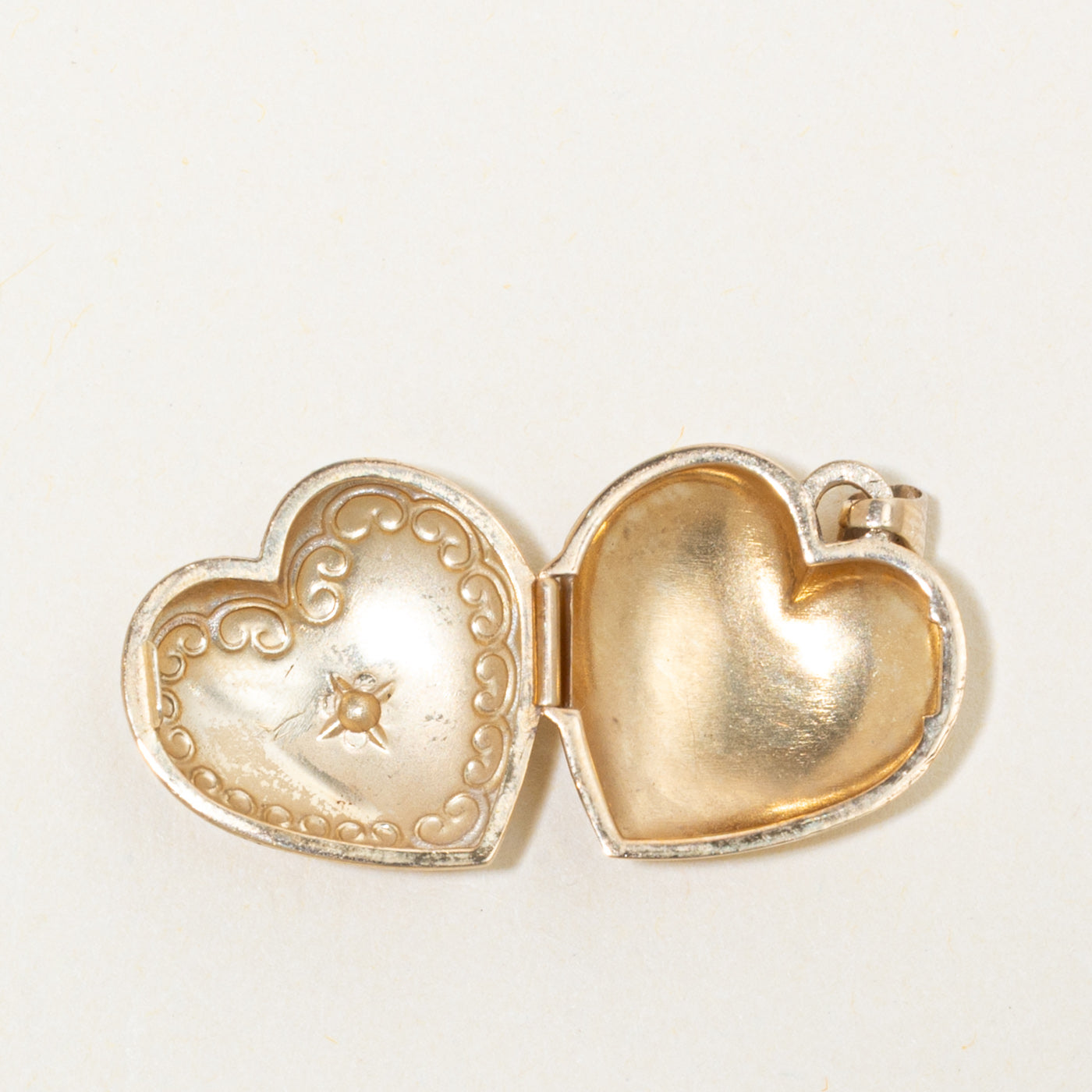 10k Diamond Engraved Heart Locket Pendant