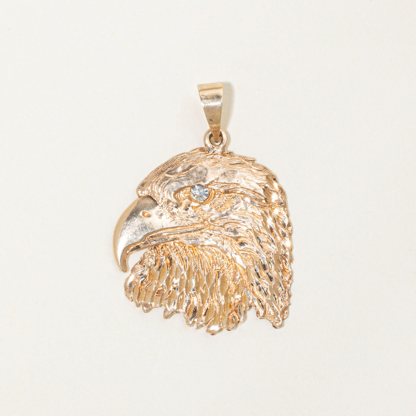 10k Diamond Eagle Head Pendant