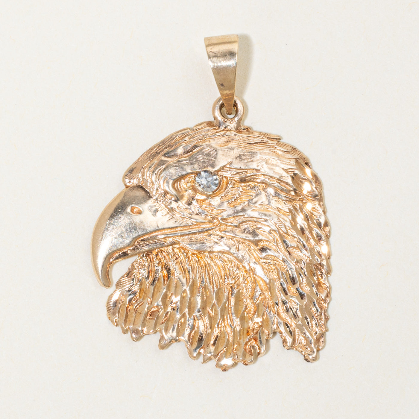 10k Diamond Eagle Head Pendant