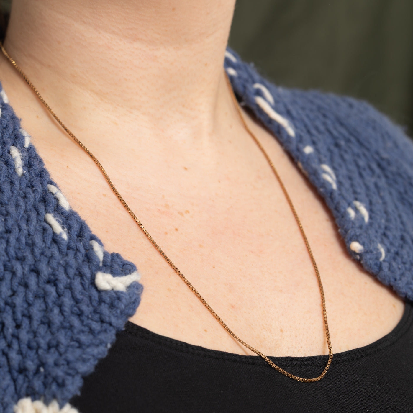 1971 London 9K Rose Gold Box Link Chain Necklace | 1.30mm | 24.25" |