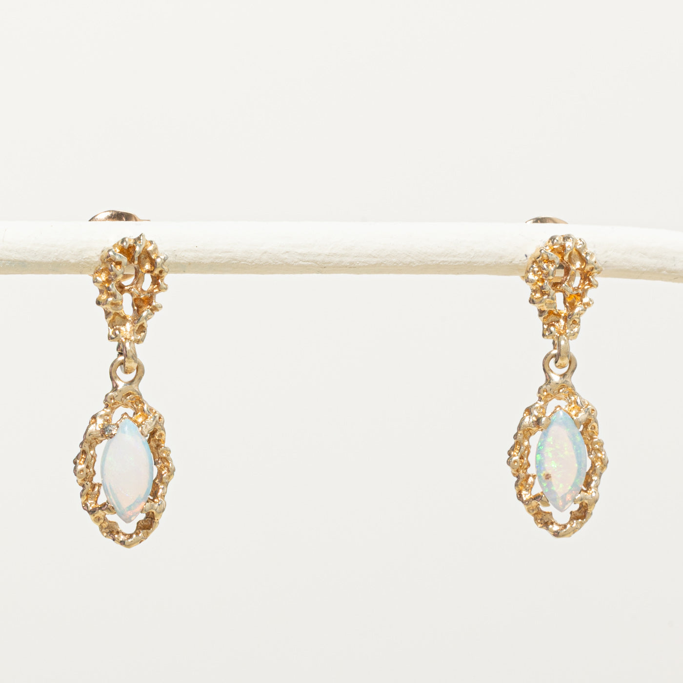 14k Opal Nuggety Drop Earrings | 0.50ctw