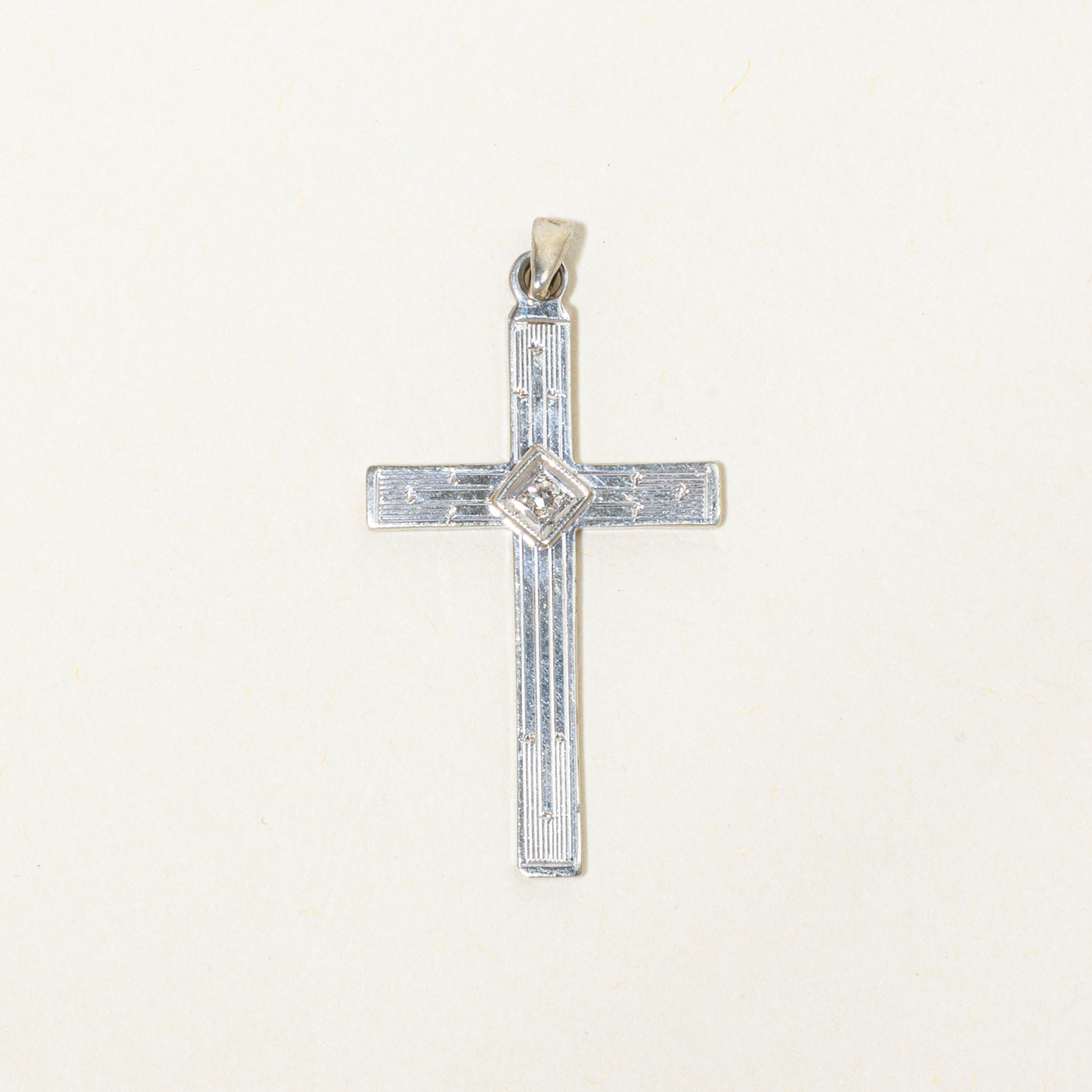 Diamond Engraved Cross Pendant