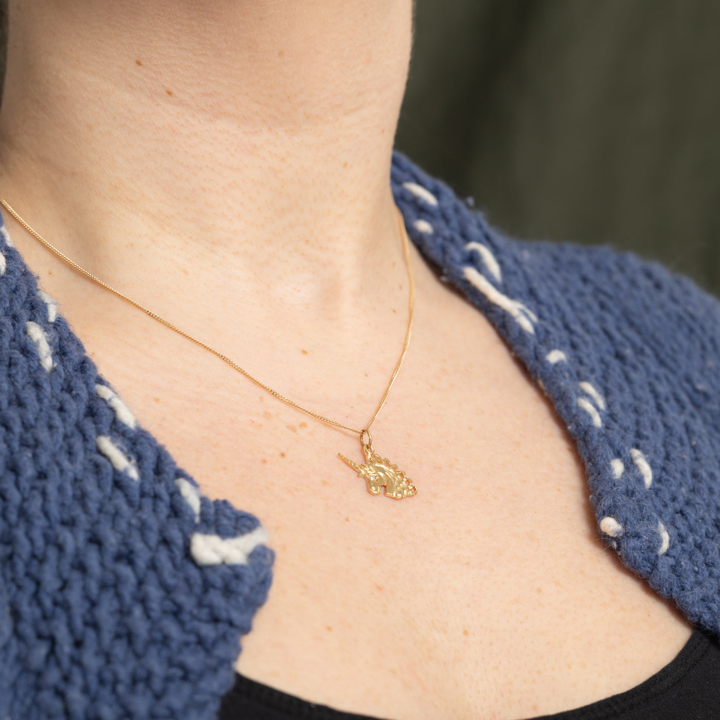 10k Diamond Unicorn Pendant