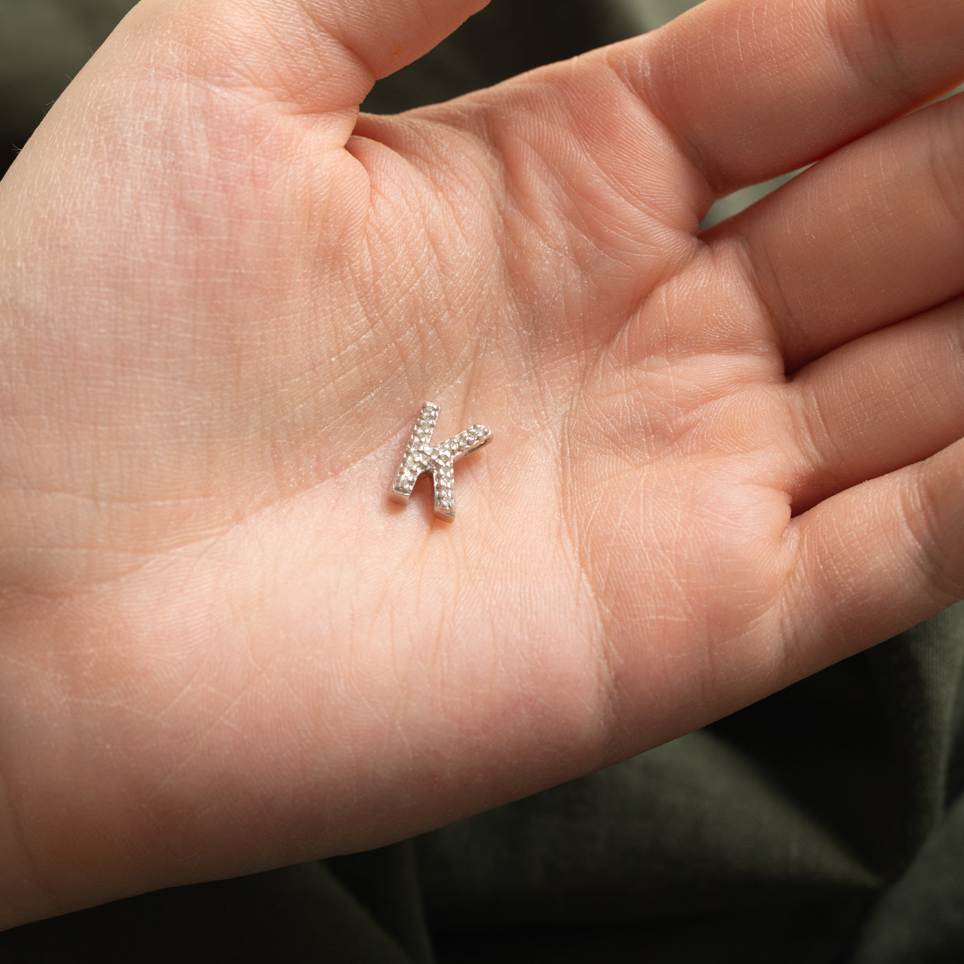 10k Diamond "K" Initial Pendant