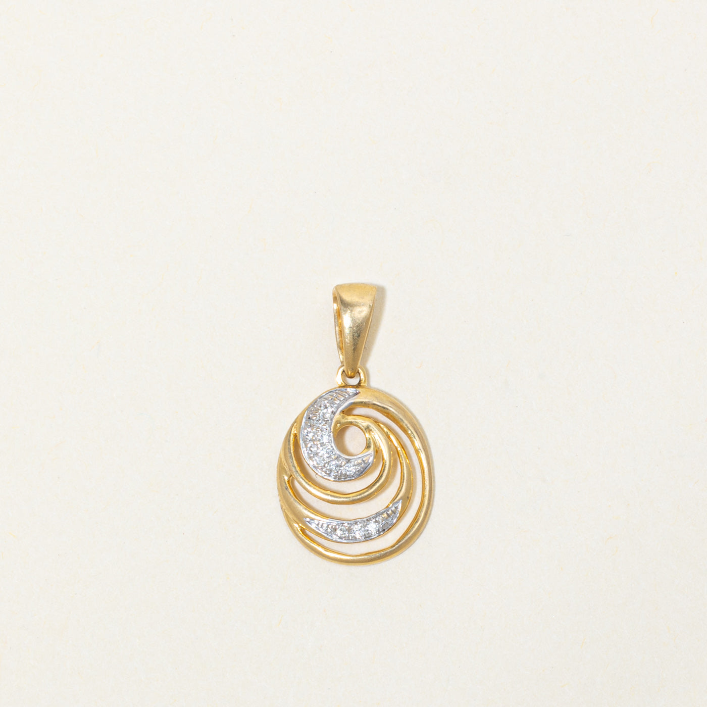 18k Diamond Accent Swirl Pendant