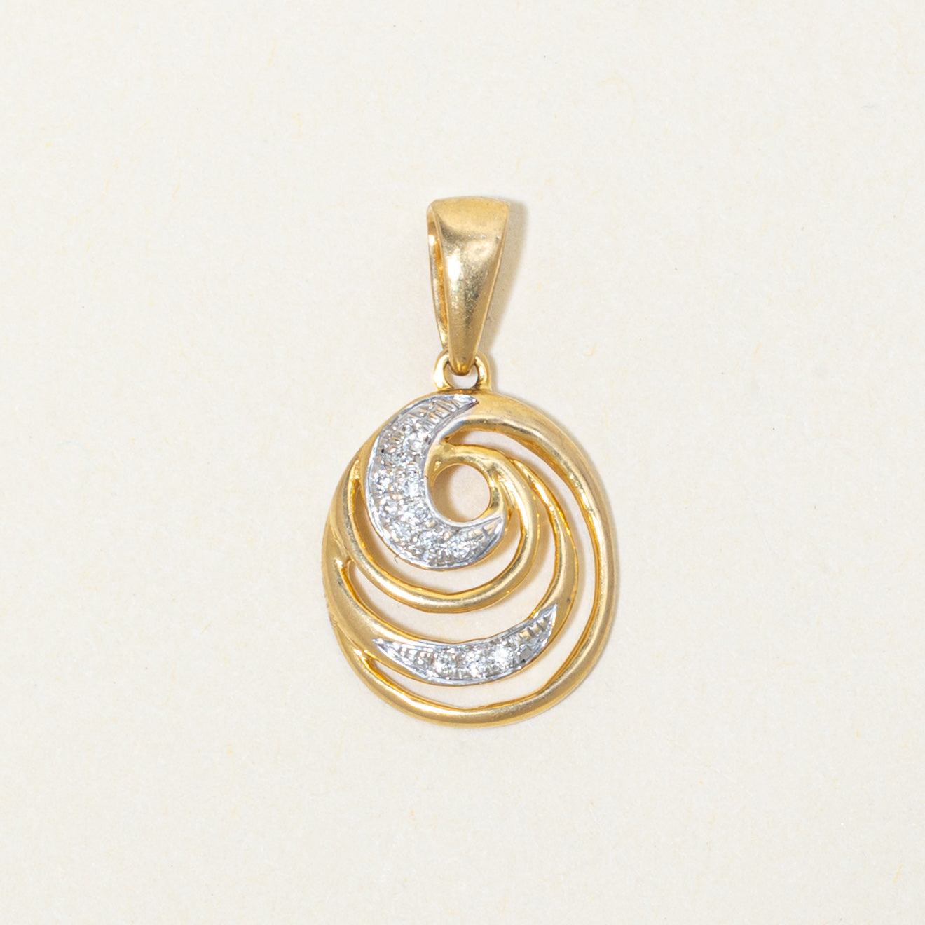 18k Diamond Accent Swirl Pendant