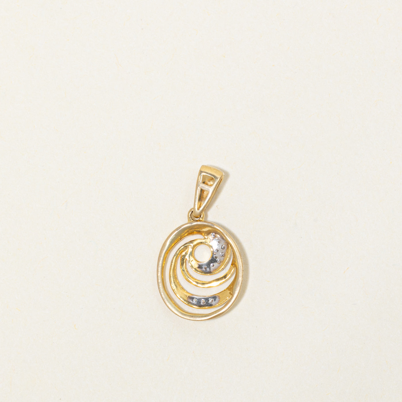 18k Diamond Accent Swirl Pendant