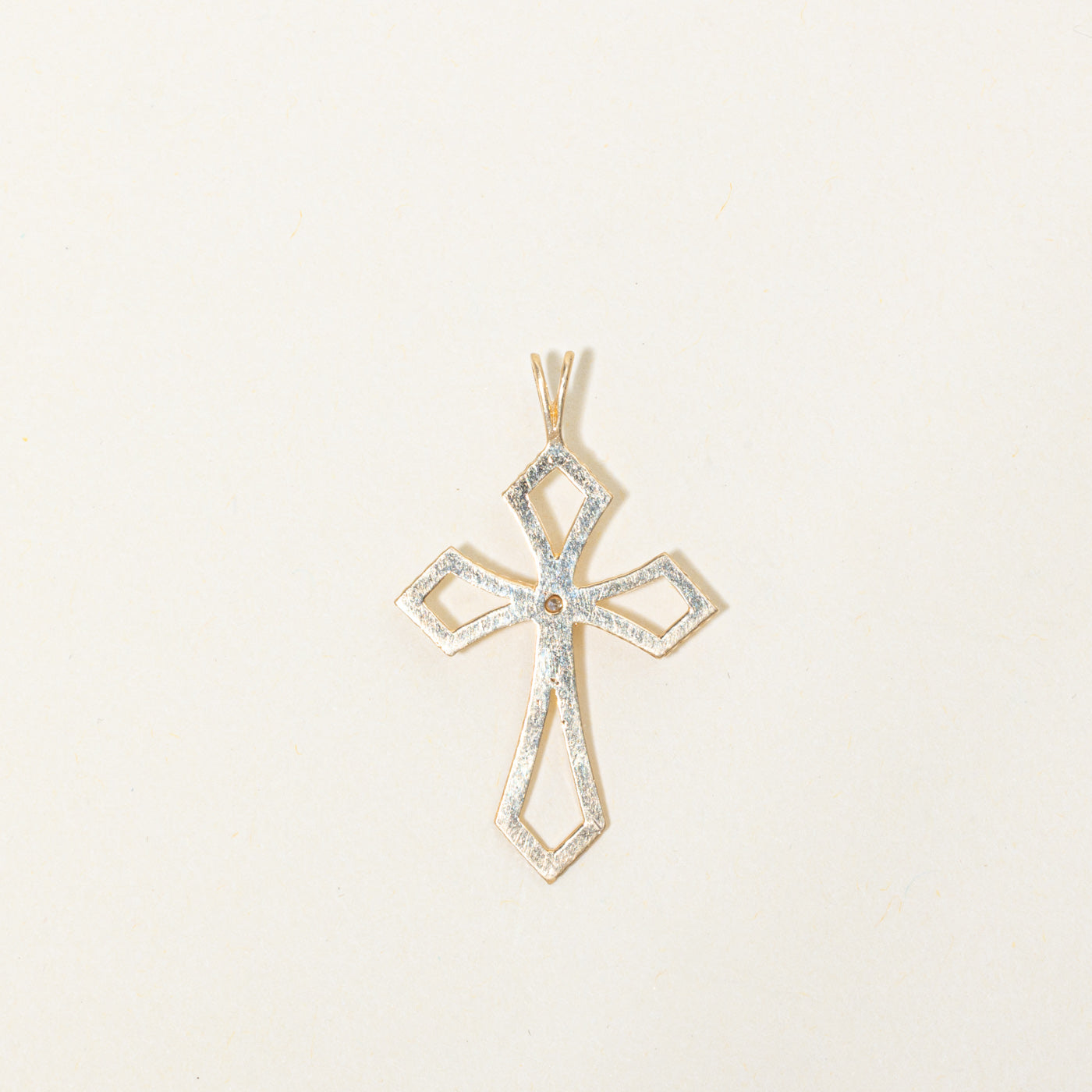14k Diamond Geometric Cross Pendant