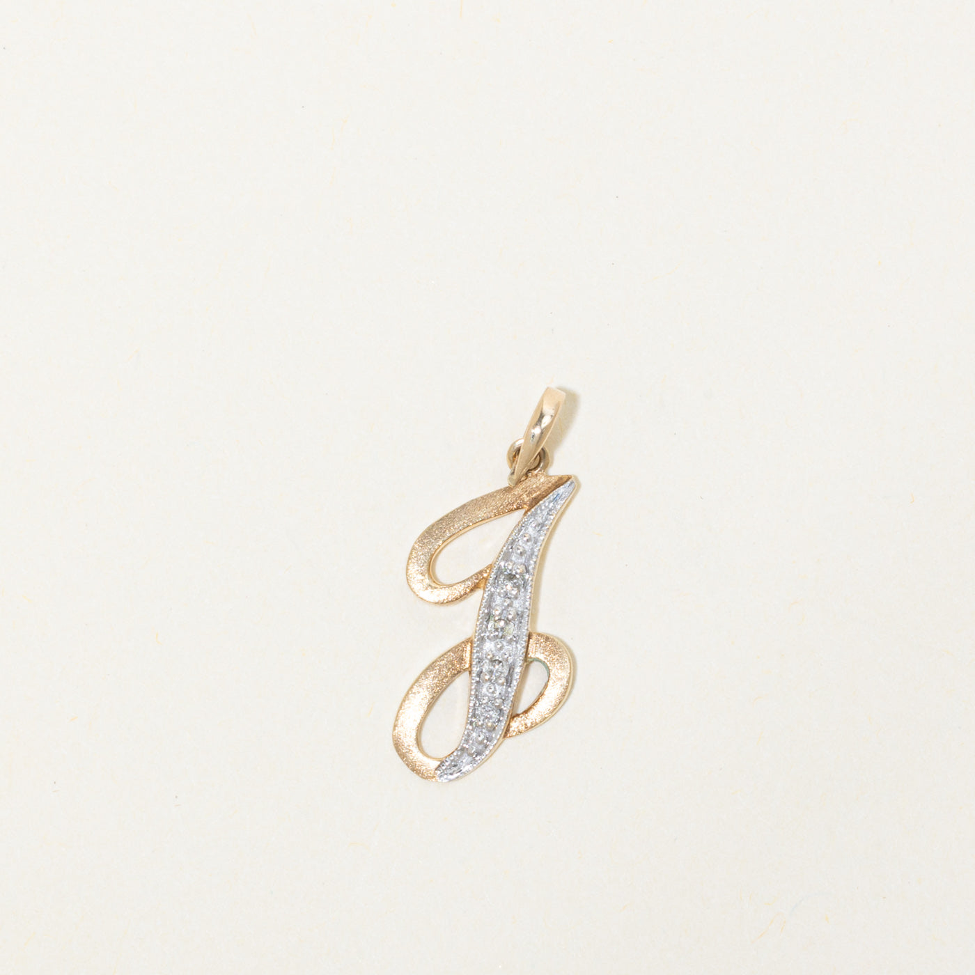 10k Diamond "J" Initial Pendant