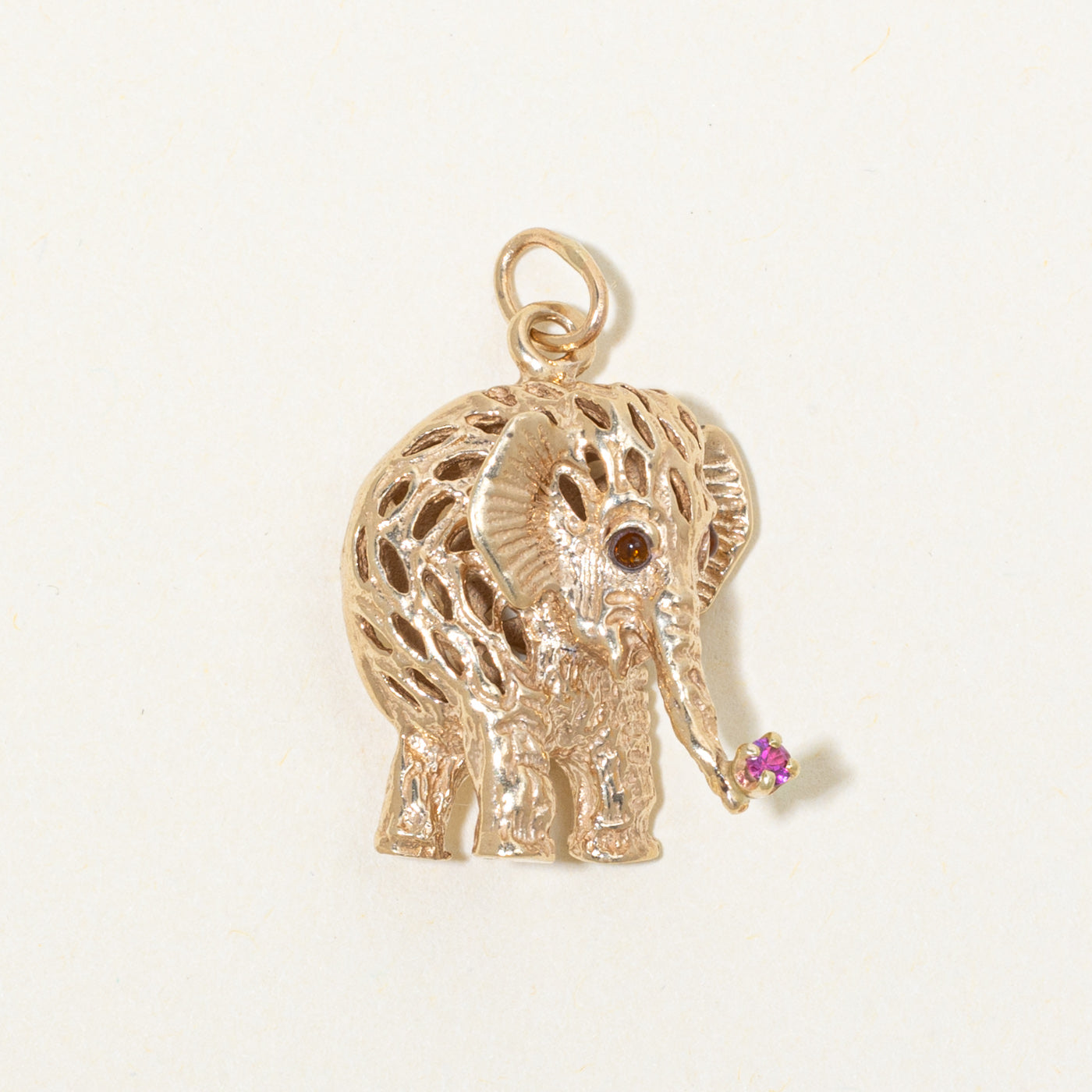 14k Openwork Elephant Charm