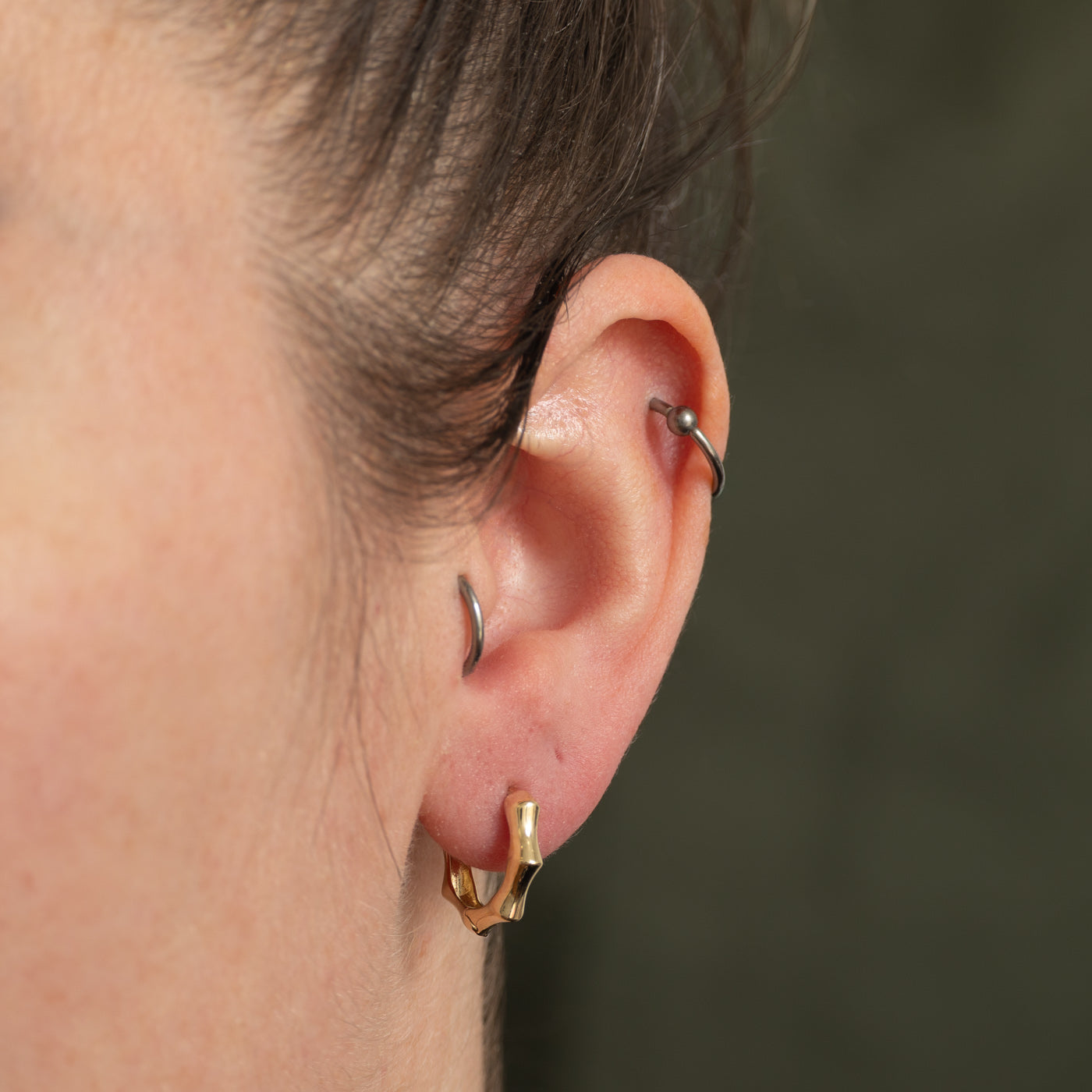 '100 Ways' 10k Textured Huggie Earrings