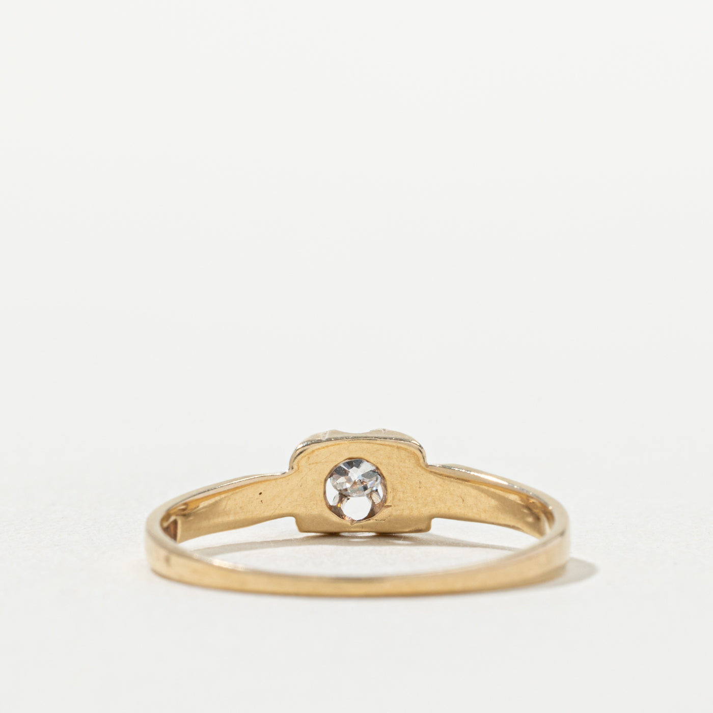 Old Mine Cut Belcher Set Diamond Ring | 0.08ctw | SZ 7.5