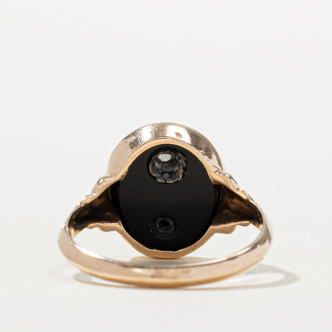 Onyx & Diamond "RS" Initial Signet Ring | 1.80ct, 0.01ctw | SZ 5.25
