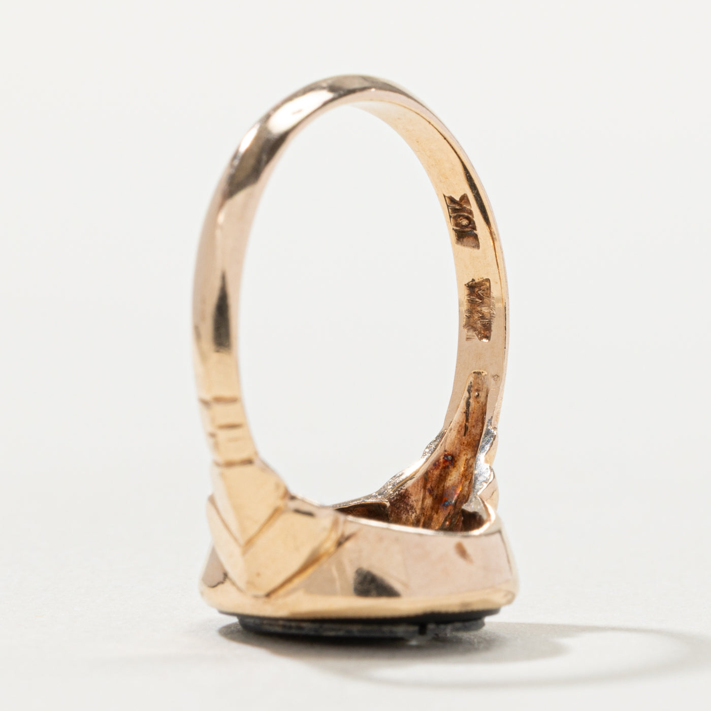 Onyx & Diamond "RS" Initial Signet Ring | 1.80ct, 0.01ctw | SZ 5.25