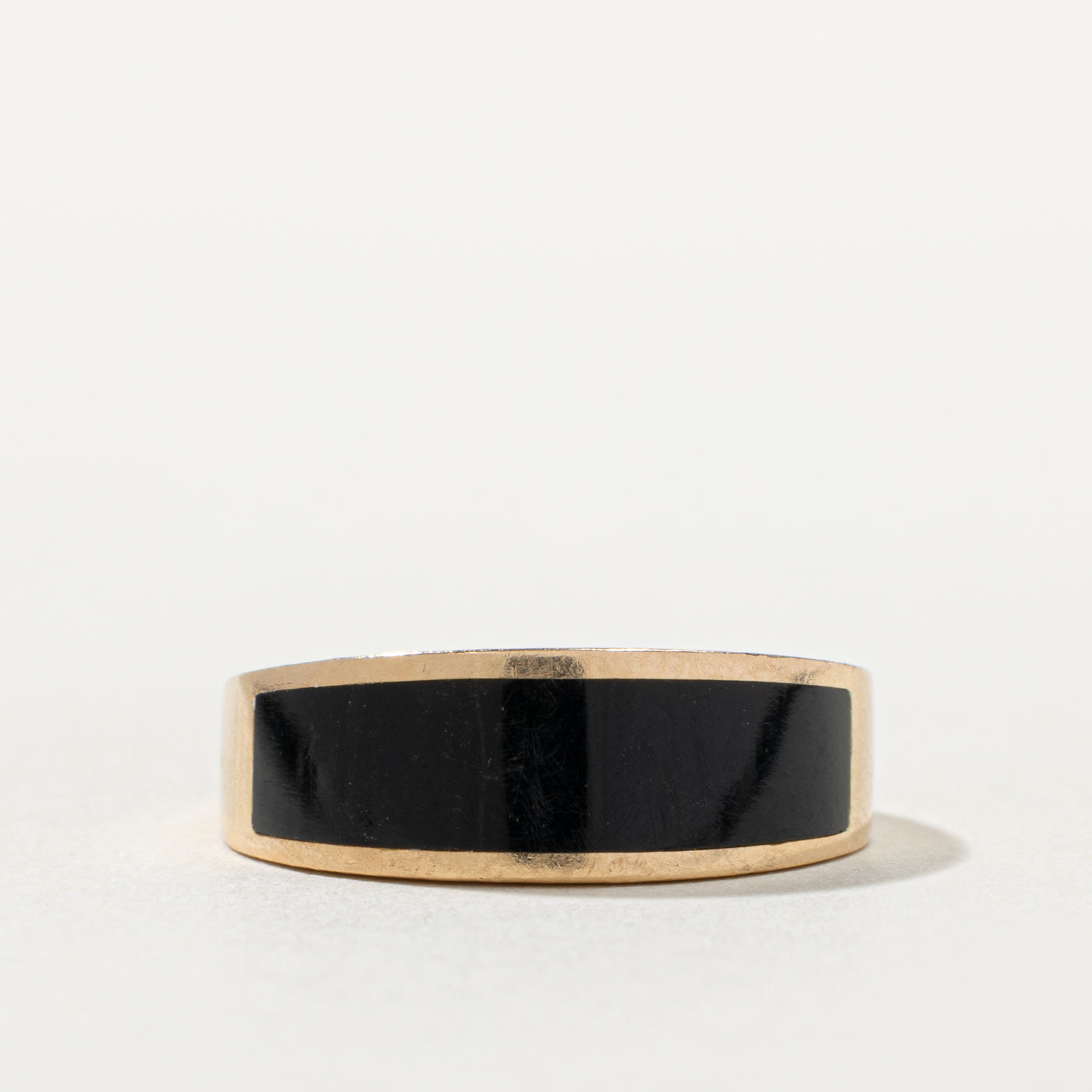 14k Onyx Inlay Band | 4.00ct | SZ 7.5