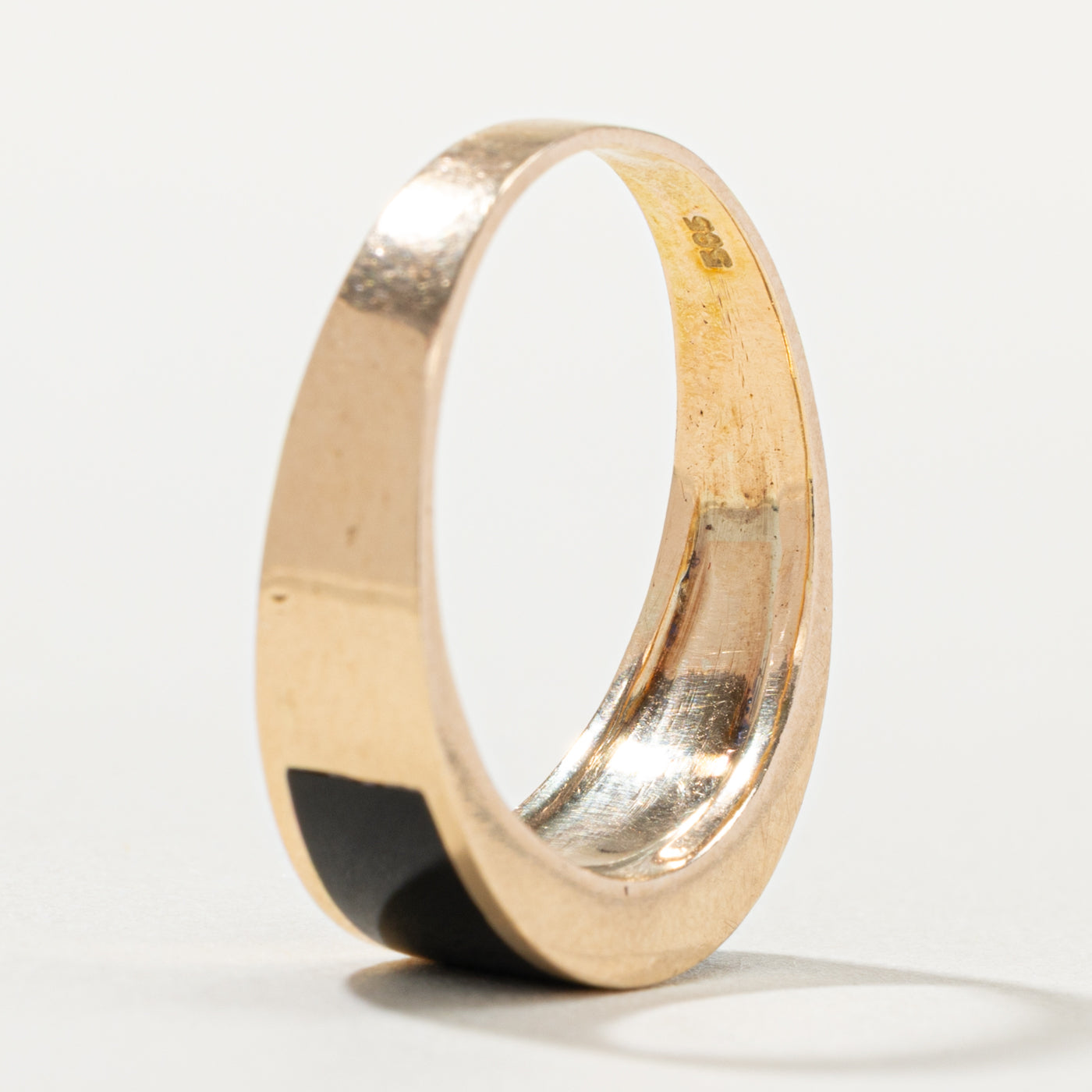 14k Onyx Inlay Band | 4.00ct | SZ 7.5