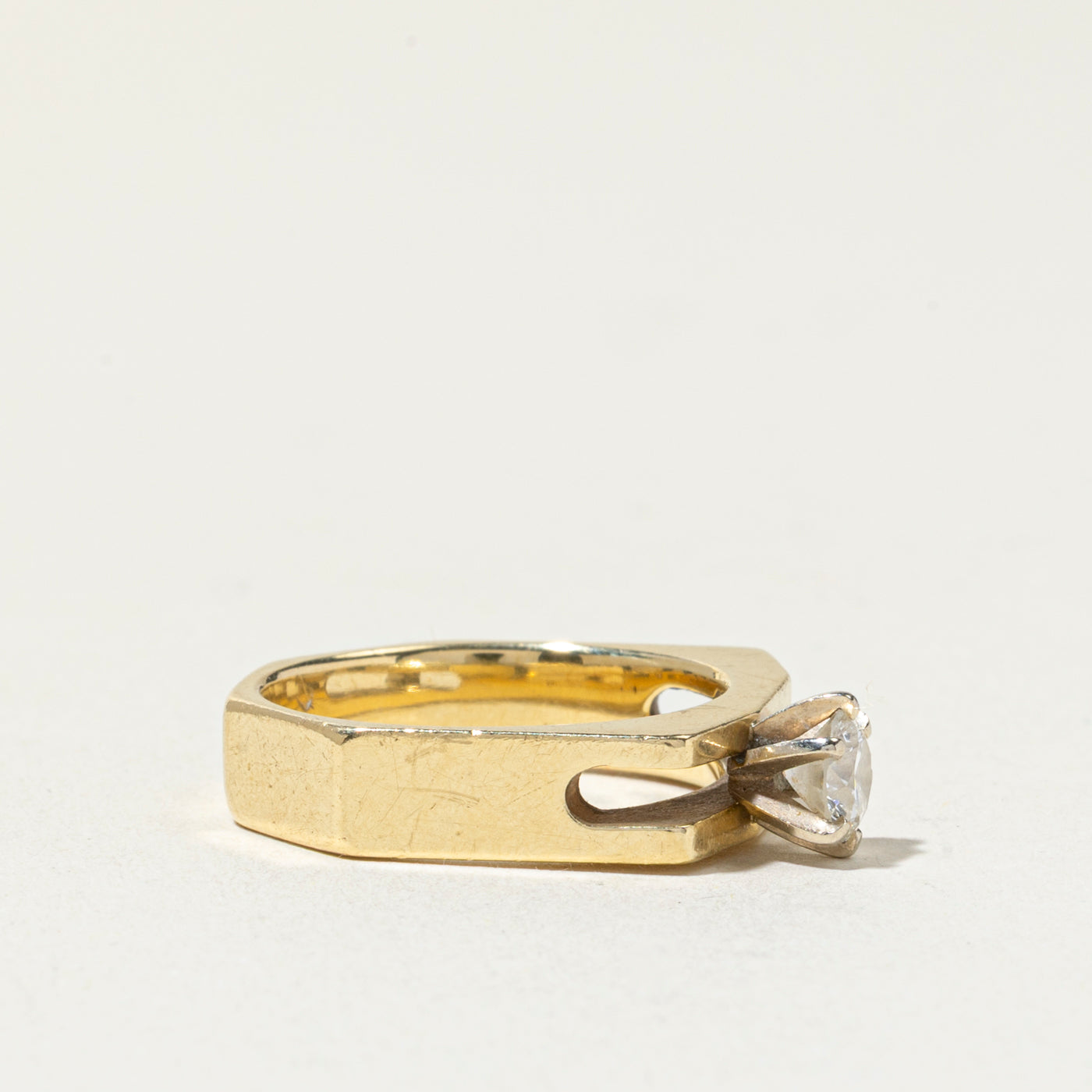 18k Diamond Solitaire Open Band Ring | 0.57ctw | 5mm | SZ 8