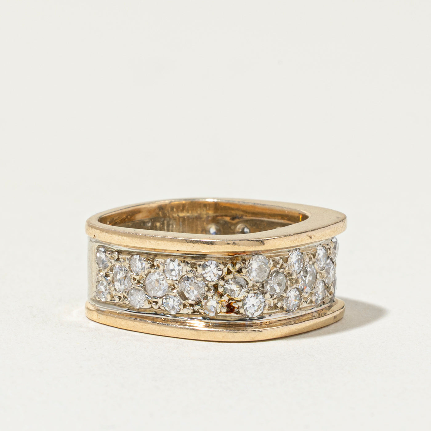 14k Diamond Multi Row Band | 1.42ctw | 8mm | SZ 5