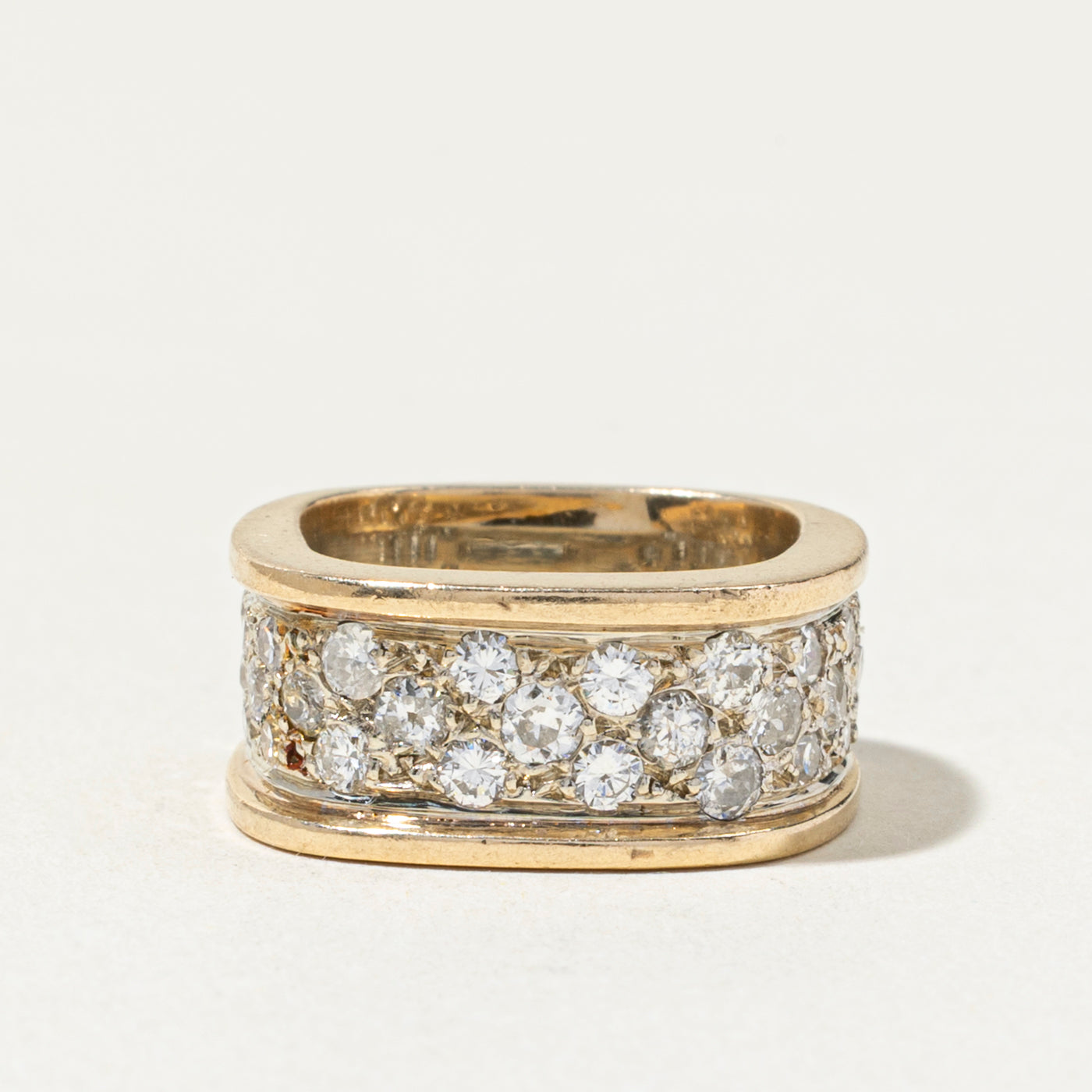 14k Diamond Multi Row Band | 1.42ctw | 8mm | SZ 5