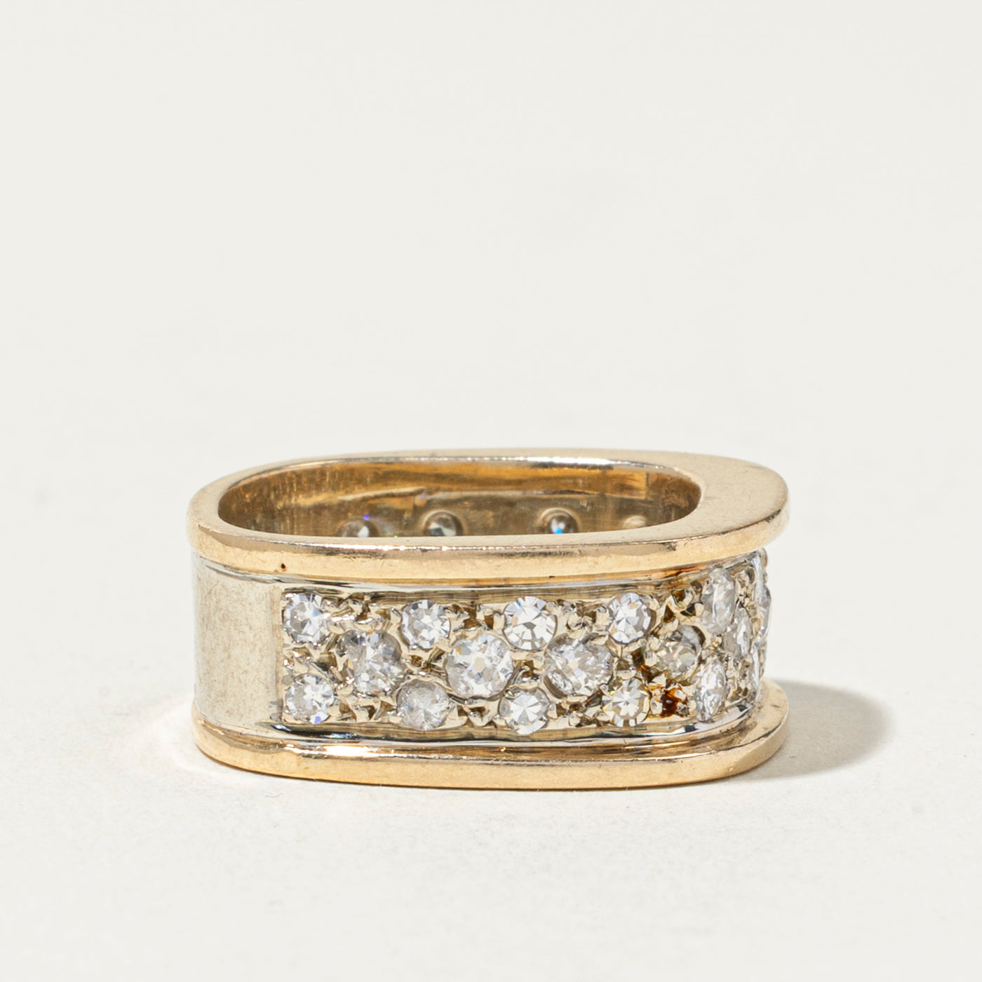 14k Diamond Multi Row Band | 1.42ctw | 8mm | SZ 5