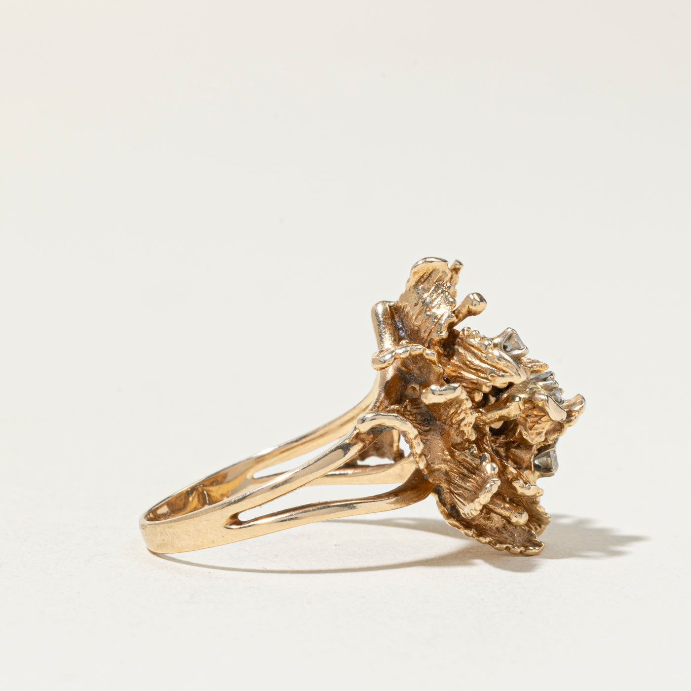 10k Diamond Cluster Flower Cocktail Ring | 0.23ctw | SZ 9.25
