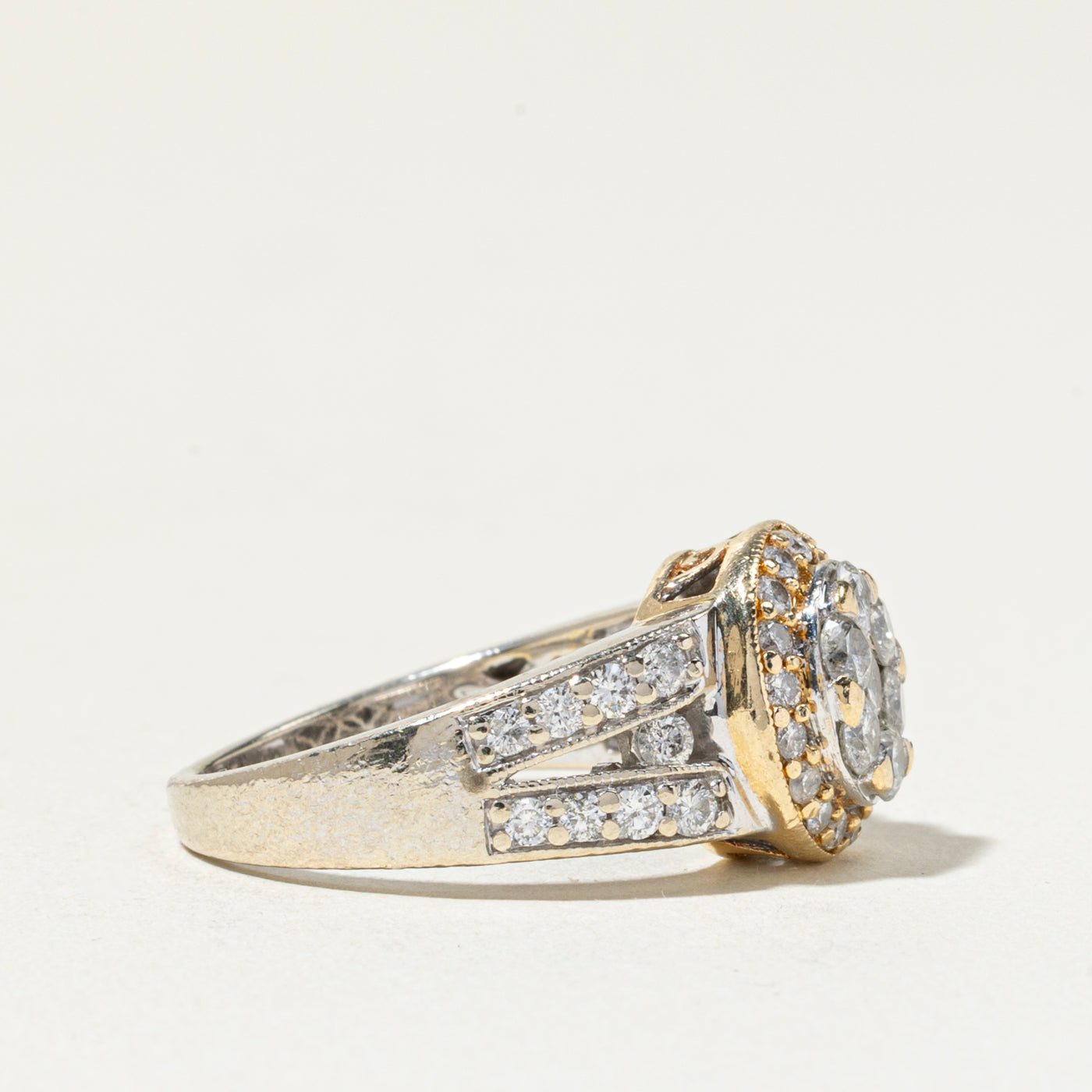 14k Diamond Cluster Halo Ring | 1.52ctw | SZ 7.25