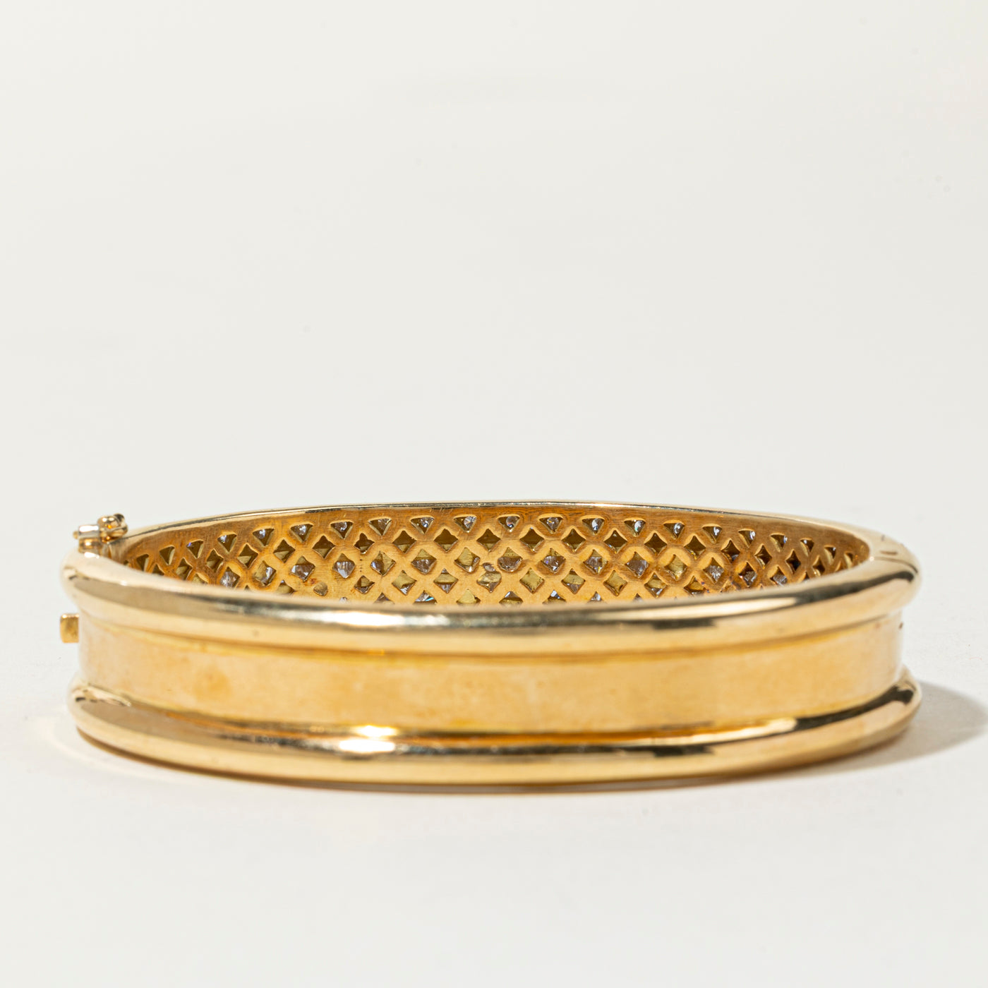 18k Diamond Multi Row Bangle Bracelet | 6.17ctw | 6.75"