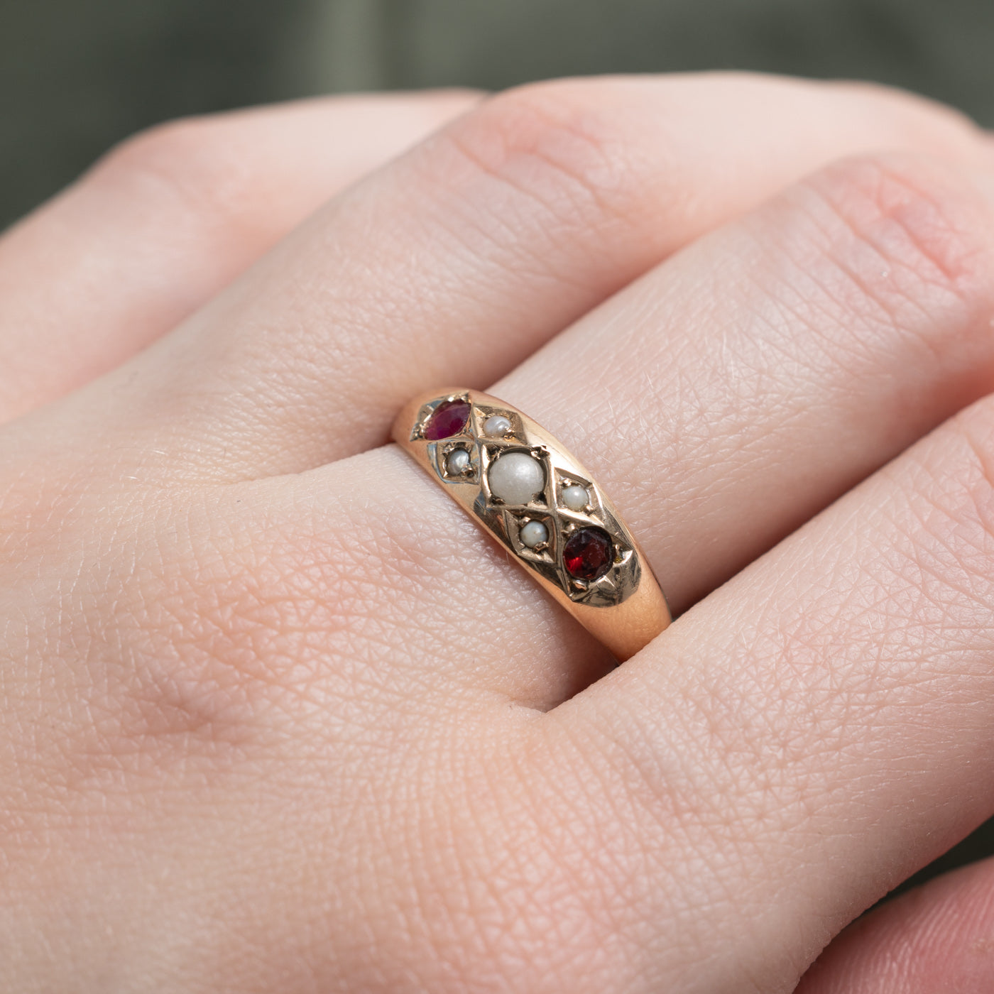 'Ryrie Bros.' Antique Multi Gemstone Cluster Ring | 0.16ctw | SZ 8.75