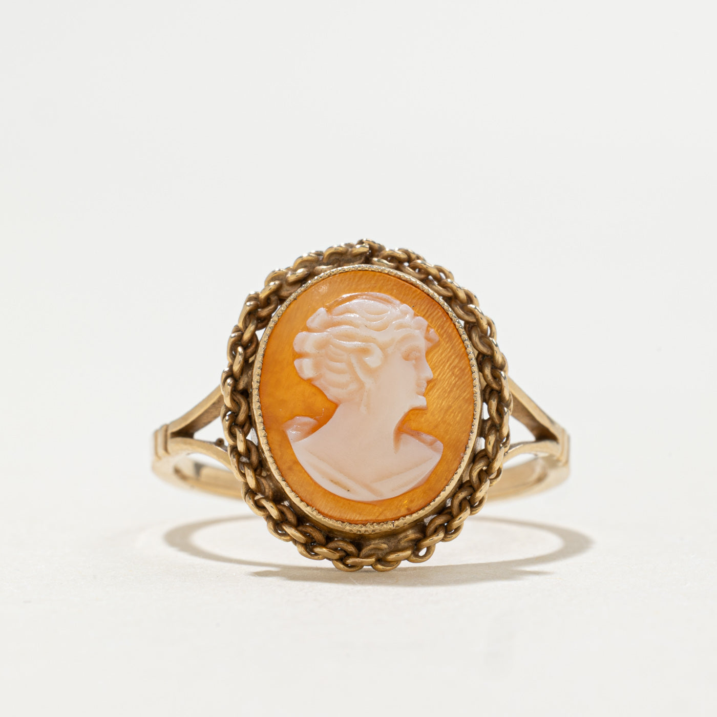 1963 Birmingham 9K Cameo Shell Ring | 1.0ct | SZ 8.5