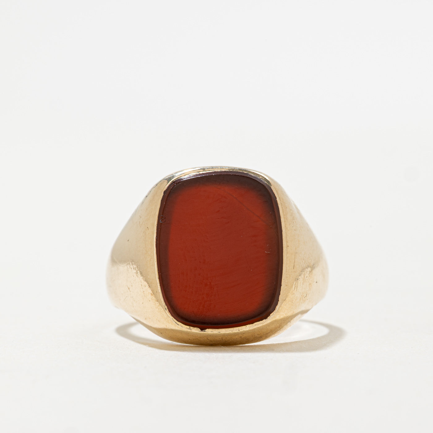 1971 London 9K Carnelian Signet Ring | 2.75ct | SZ 8