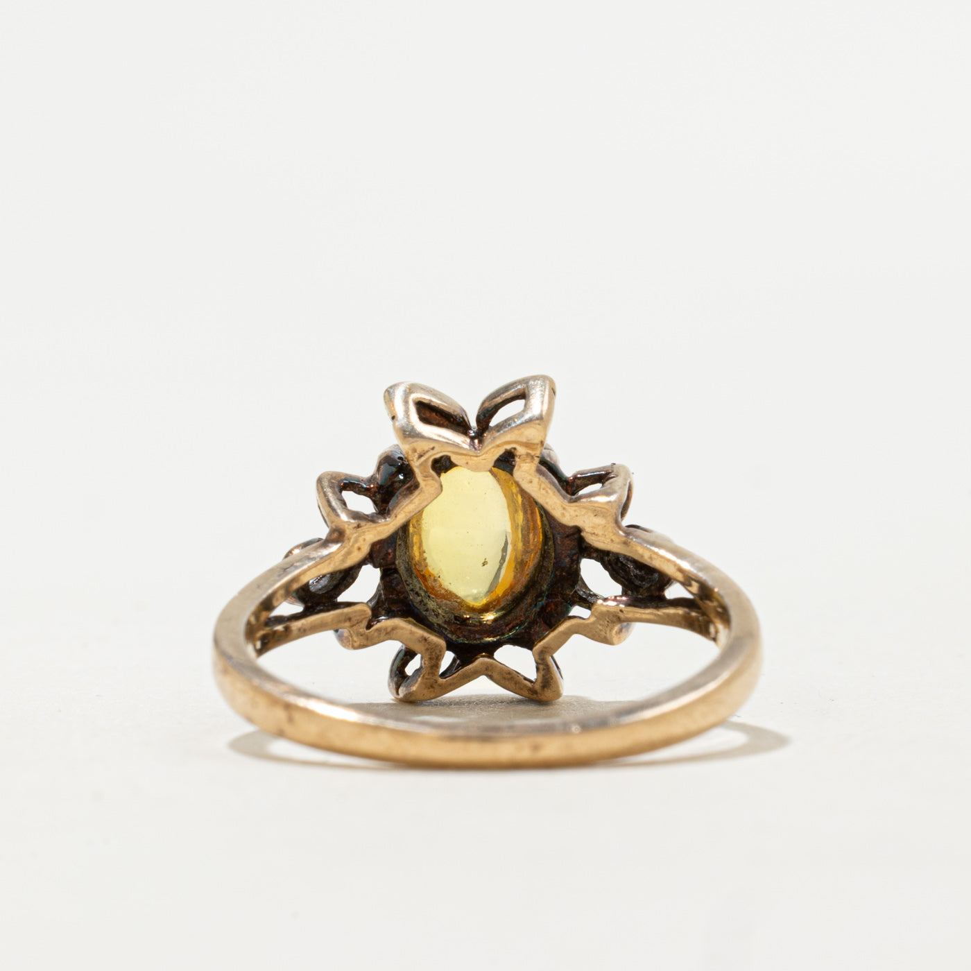 Vintage Canadian 10K Synthetic Yellow Sapphire Ring | 1.70ct | SZ 6.25