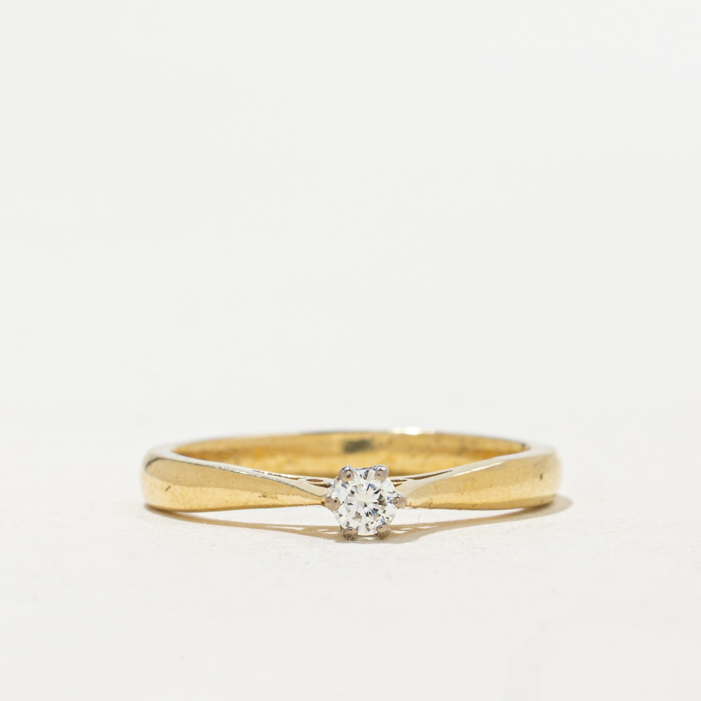 1991 Sheffield 18K Solitaire High Set Petite Ring | 0.08ct | SZ 5.5