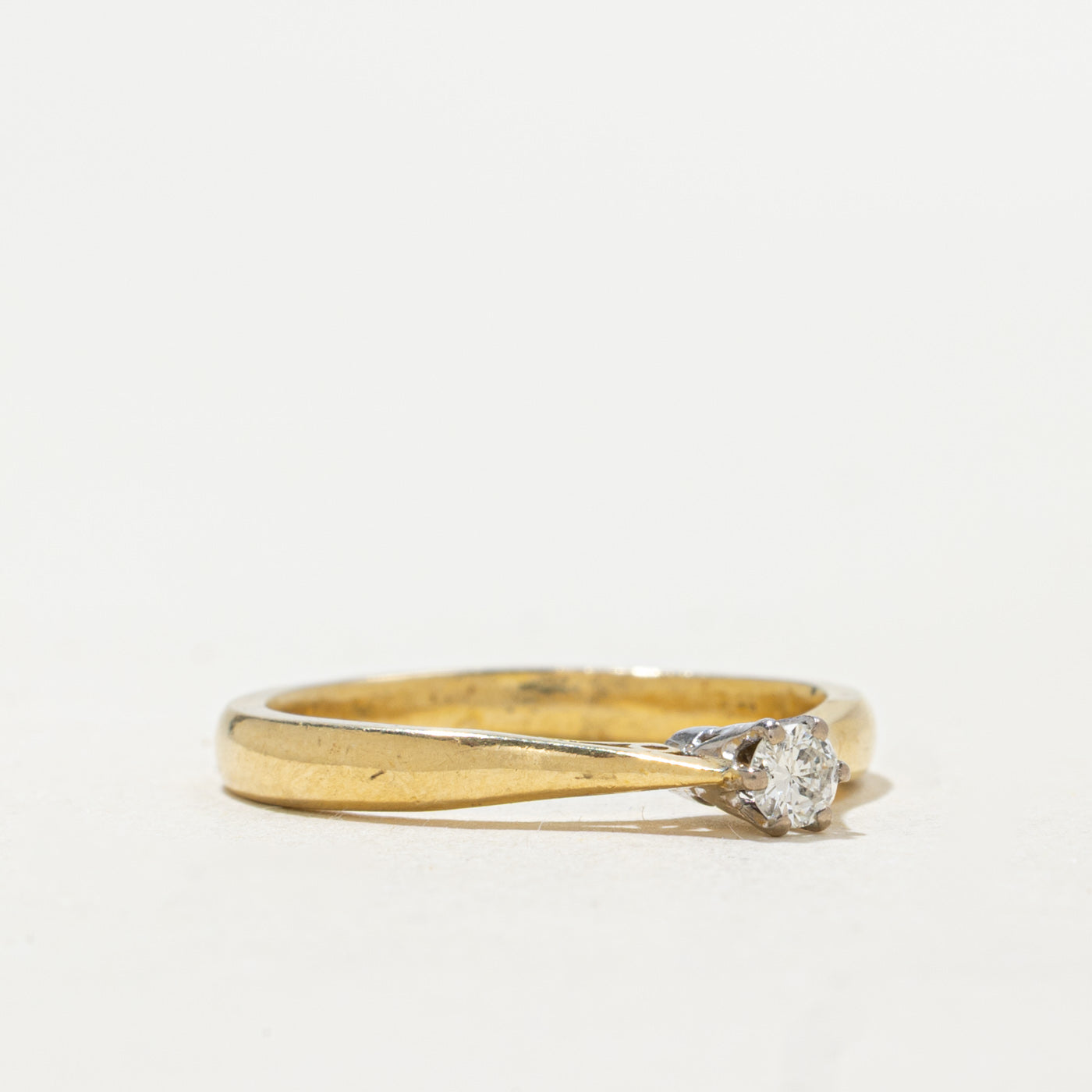 1991 Sheffield 18K Solitaire High Set Petite Ring | 0.08ct | SZ 5.5