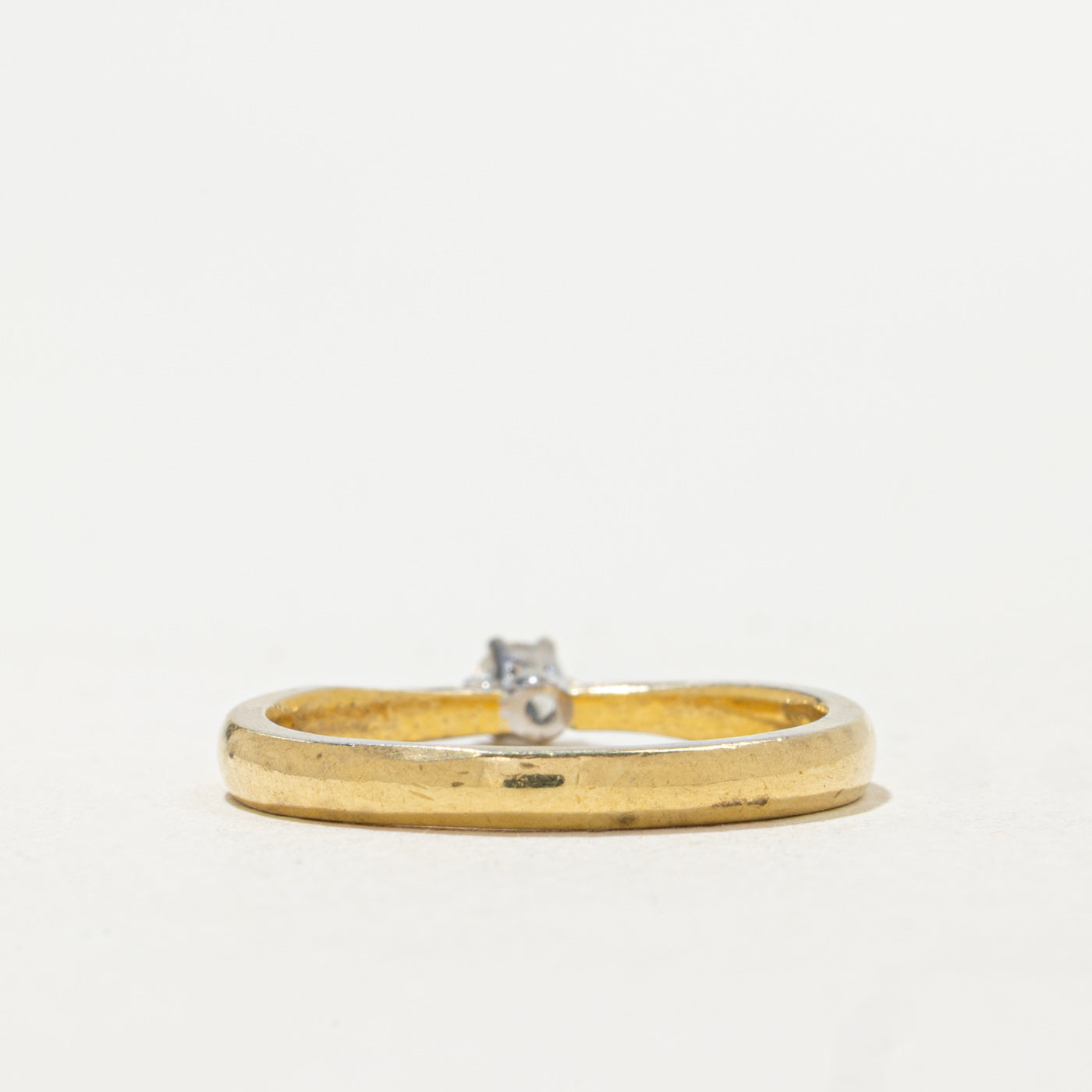 1991 Sheffield 18K Solitaire High Set Petite Ring | 0.08ct | SZ 5.5