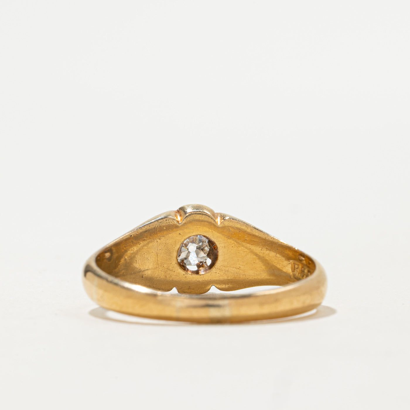 1919 Glasgow 18K Belcher Set Old Mine Cut Diamond Ring | 0.33ct | SZ 10