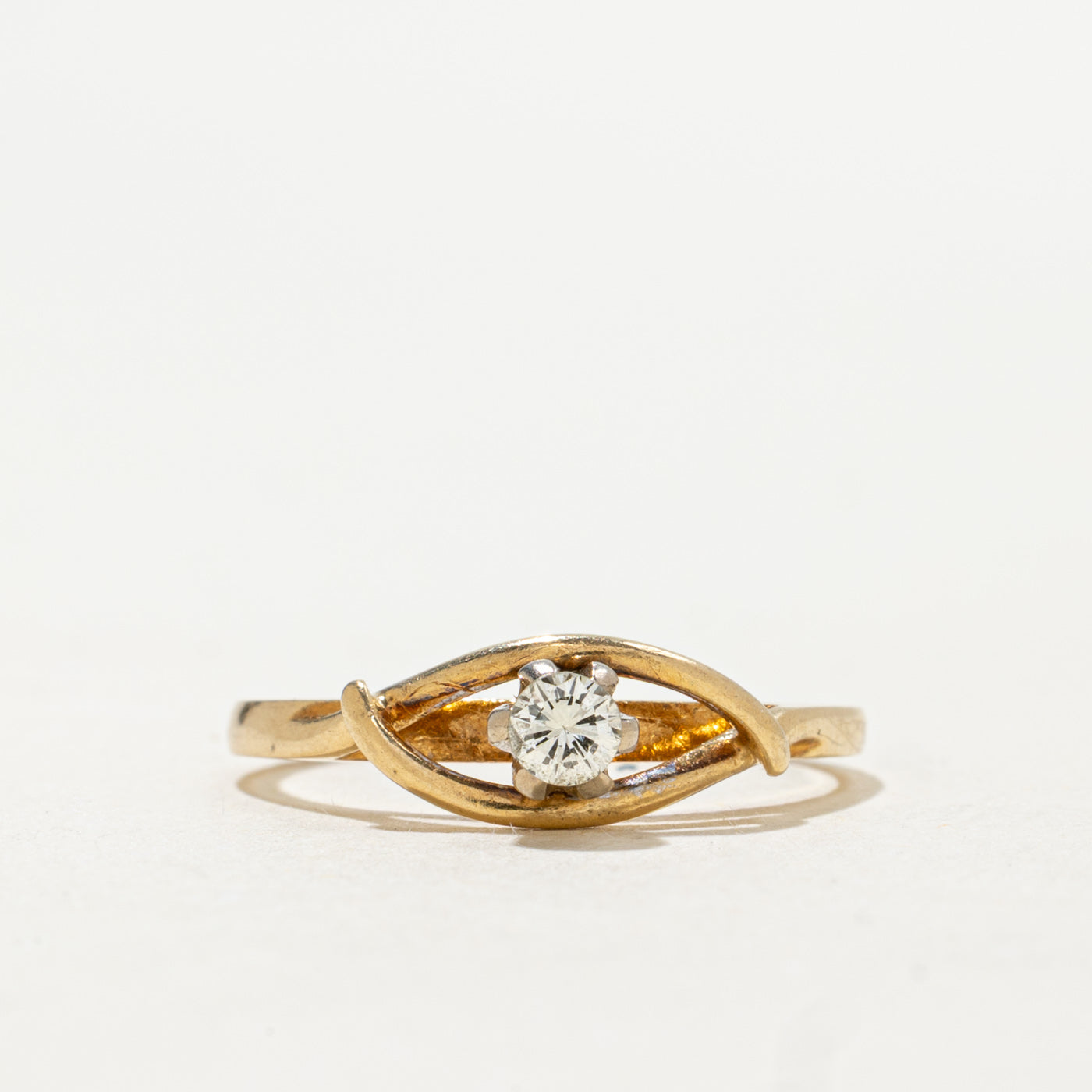 1968 Birmingham 18K Diamond Geometric Petite Ring | 0.11ct | SZ 5.5