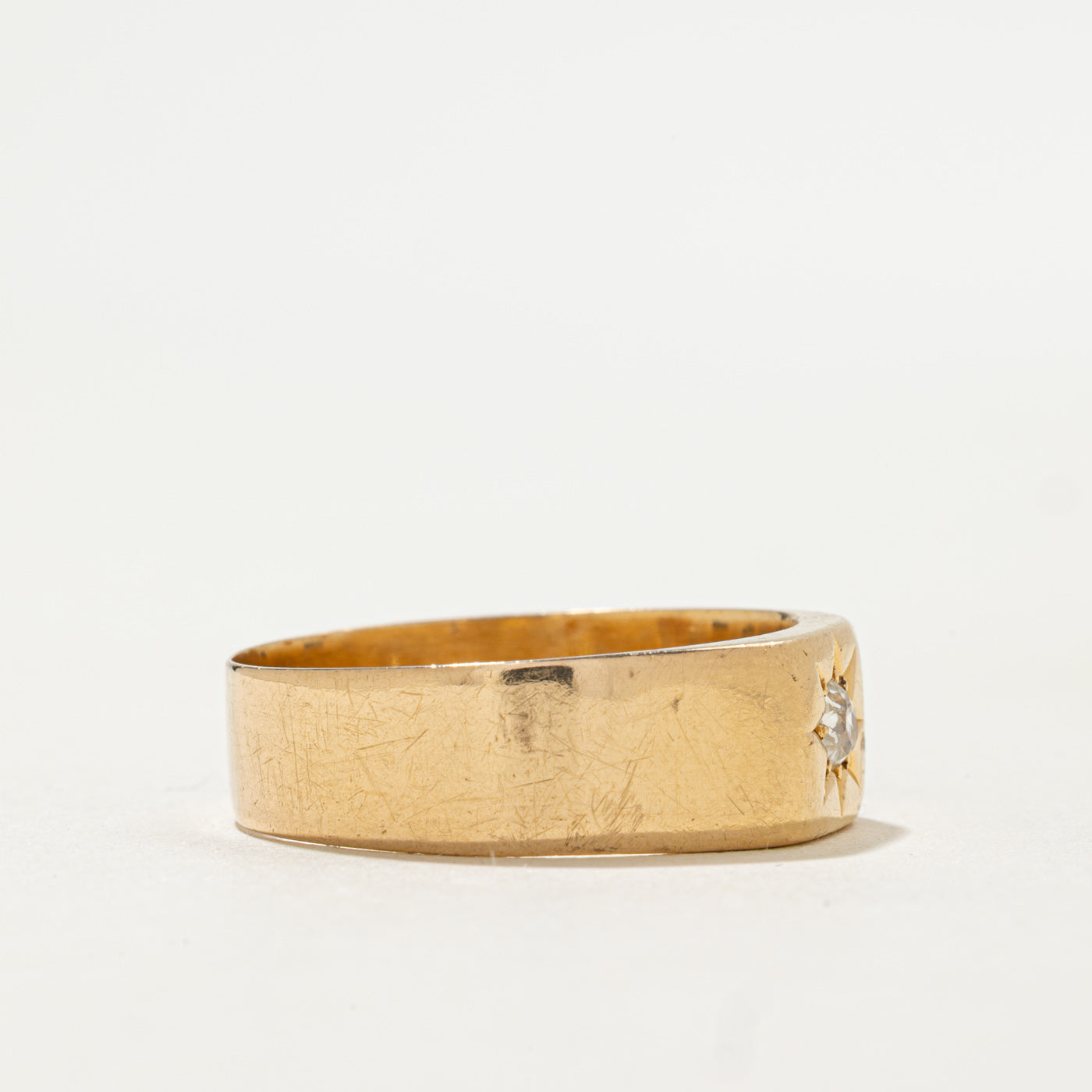 1922 London 18K Star Set Old Mine Cut Diamond Band | 0.14ct | SZ 10.75