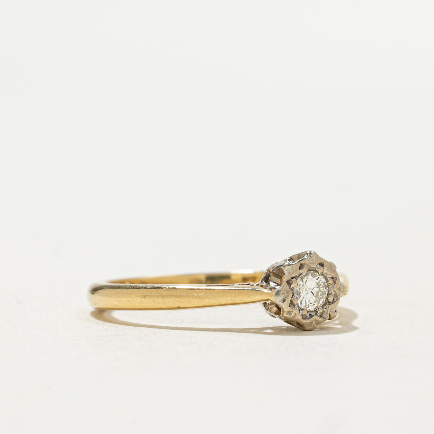 1966 Birmingam 18K Illusion Set Diamond Ring | 0.09ct | SZ 6.25