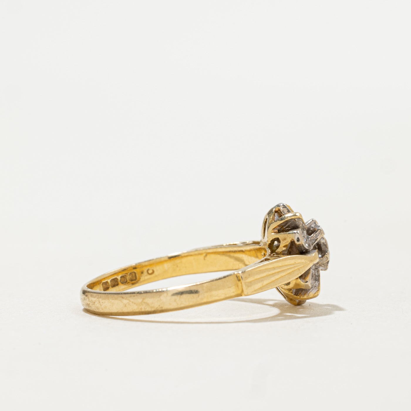 1973 London 18K Diamond Floral Cluster Ring | 0.035ctw | SZ 5.25