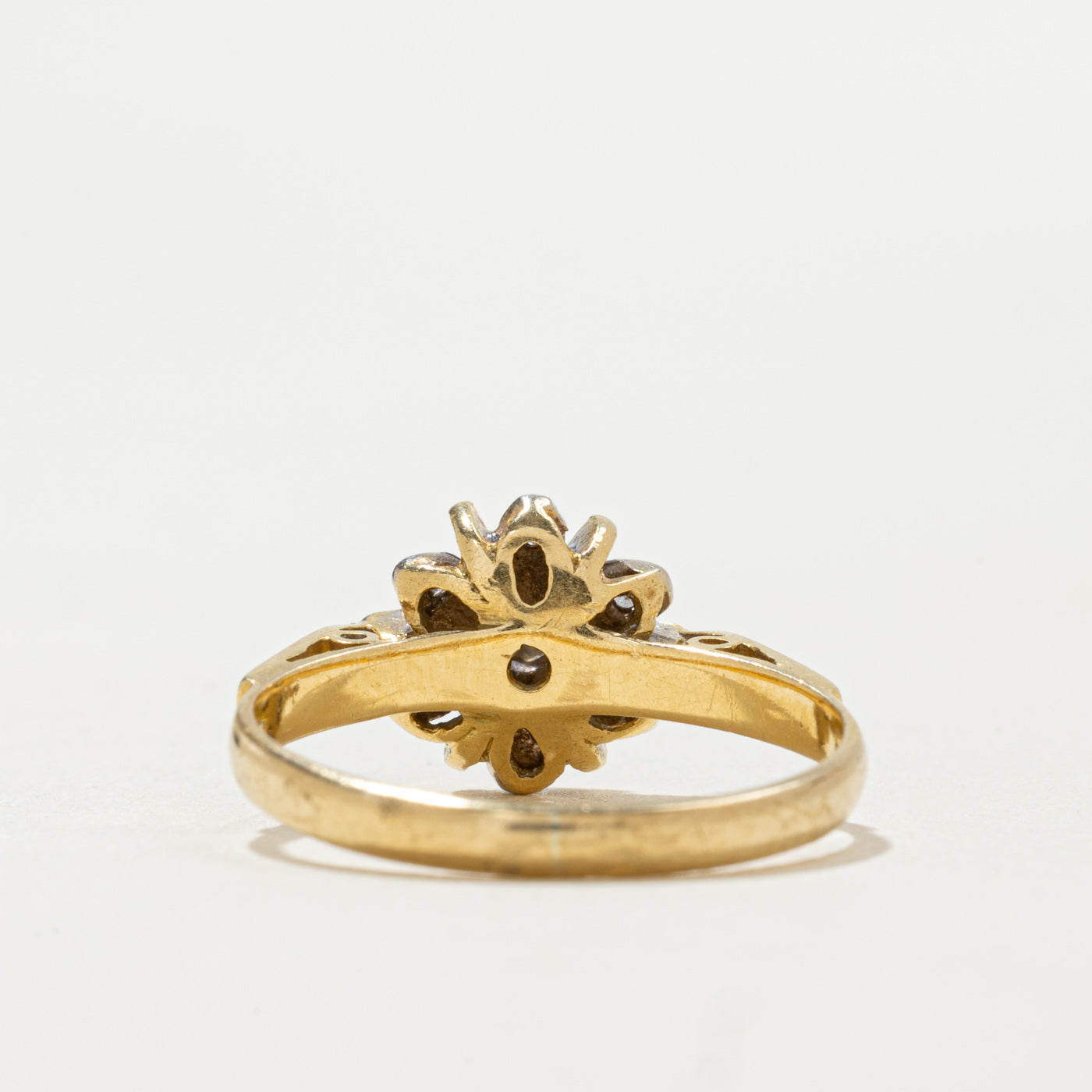 1973 London 18K Diamond Floral Cluster Ring | 0.035ctw | SZ 5.25