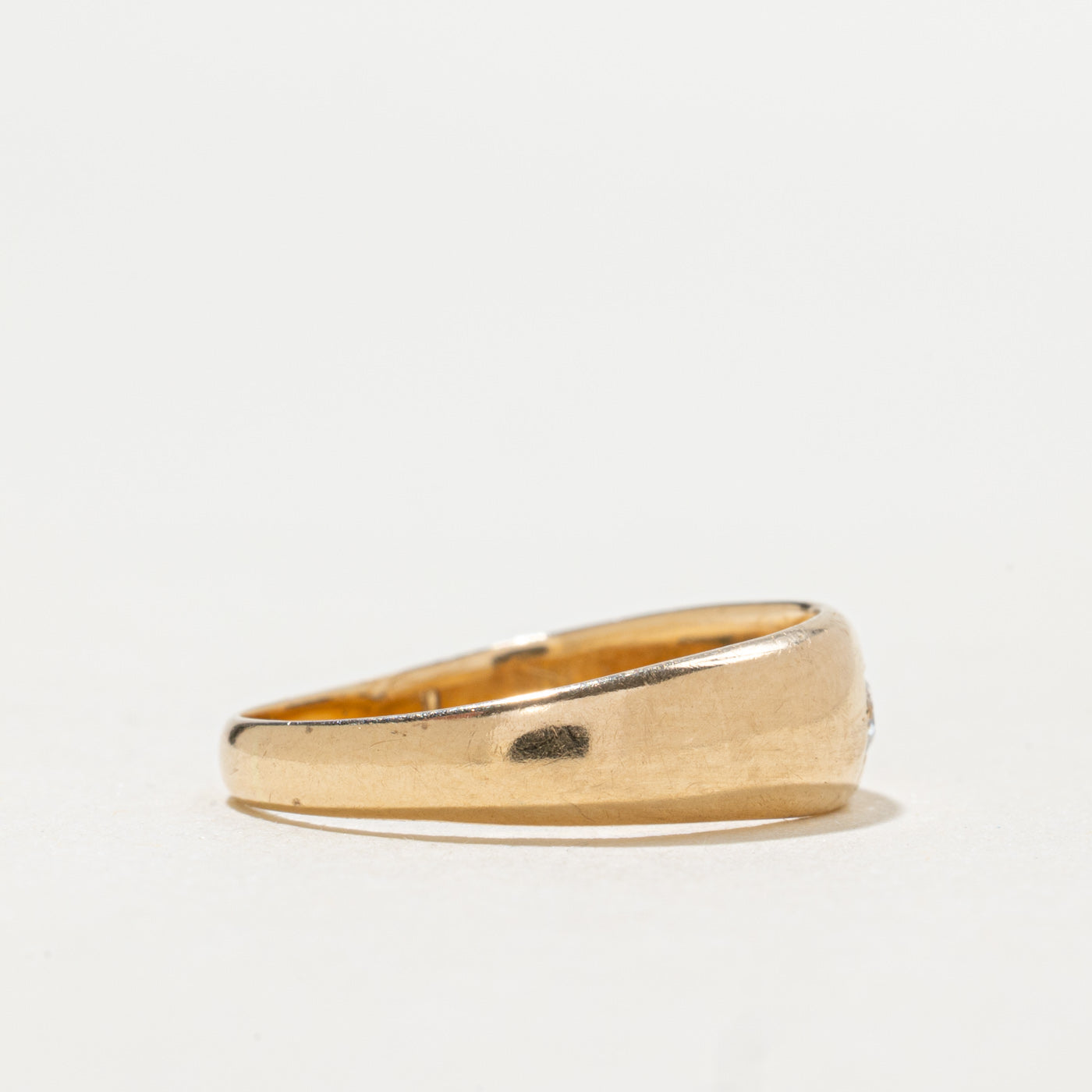 Pseudo Hallmarked 14K Star Set Old European Cut Diamond Band | 0.09ct | SZ 5