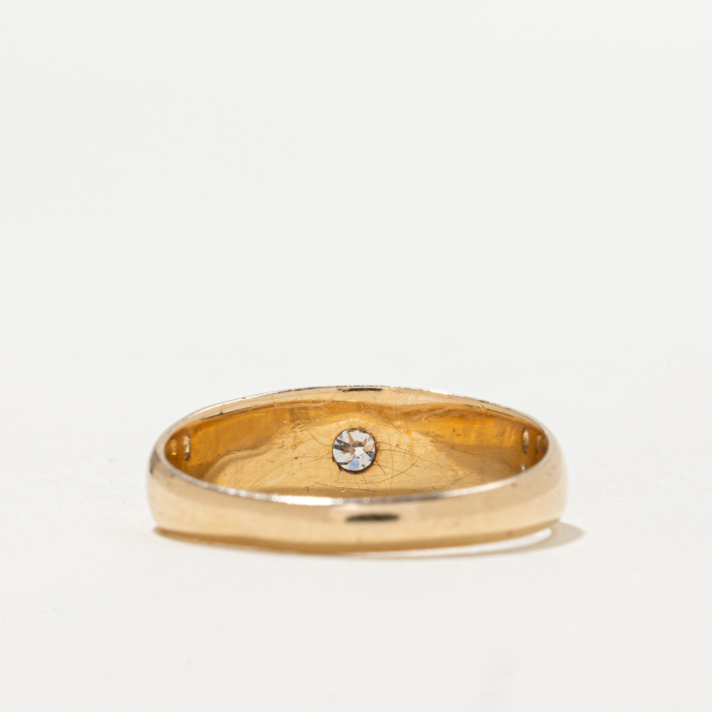 Pseudo Hallmarked 14K Star Set Old European Cut Diamond Band | 0.09ct | SZ 5